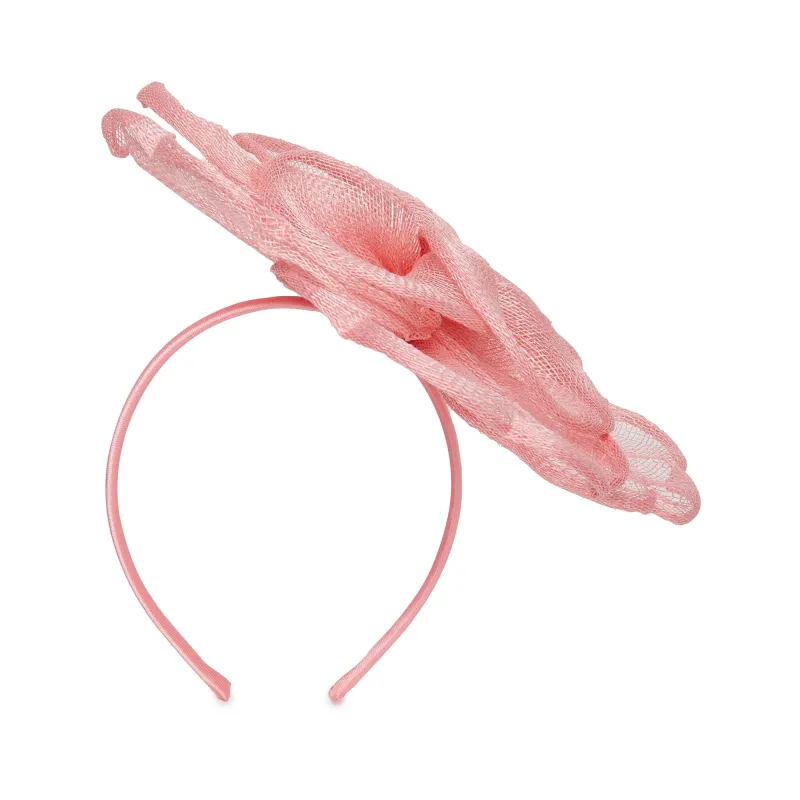 PINK FLOWER PETAL FASCINATOR made by Lele Sadoughi