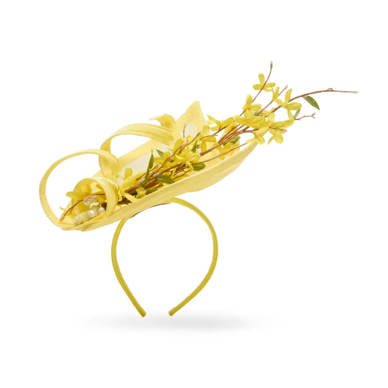 CANARY HONEYSUCKLE LELE SADOUGHI x KGB ONE-OF-A-KIND FASCINATOR sold by Lele Sadoughi