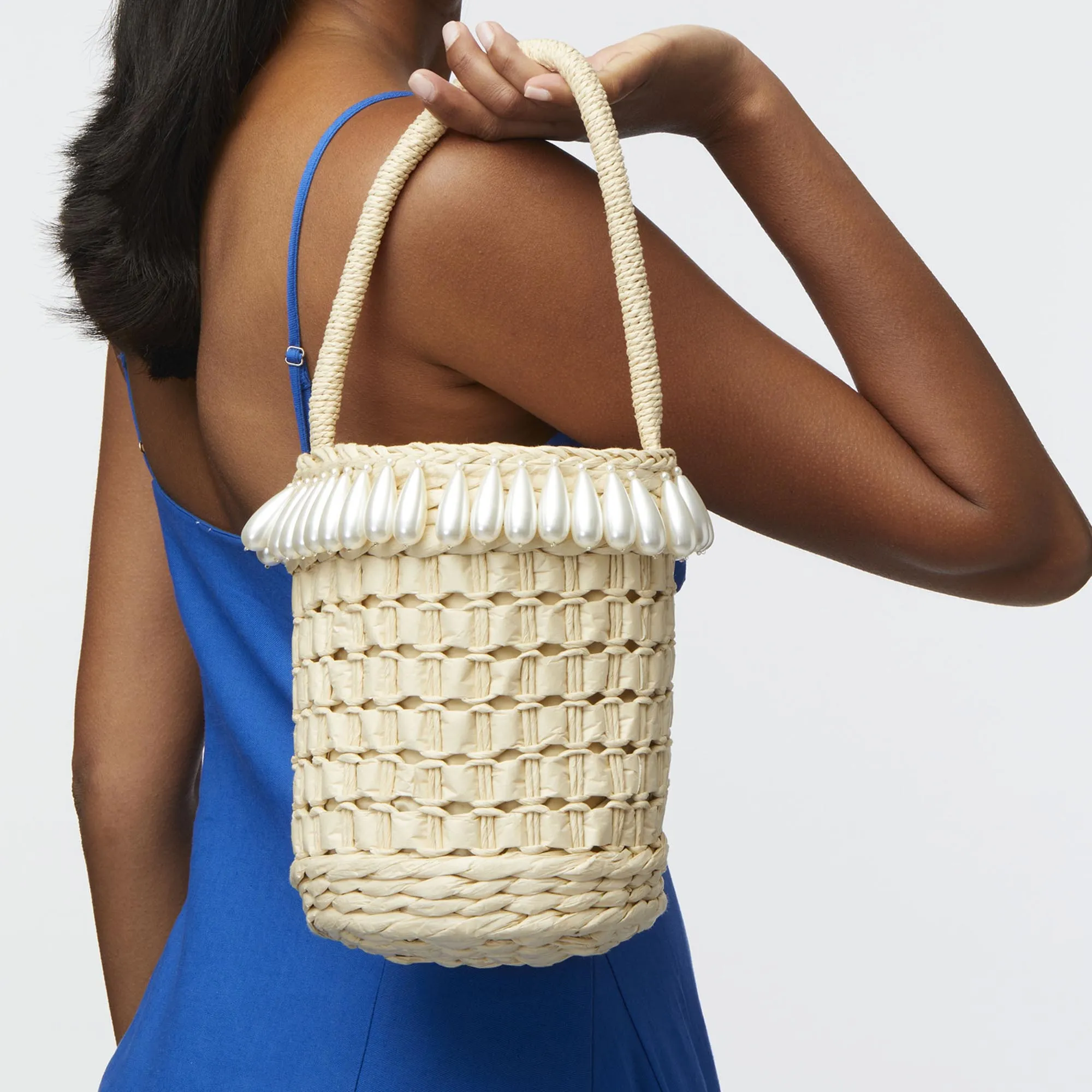 NATURAL PEARL BASKET TOTE sold by Lele Sadoughi product image thumbnail 2