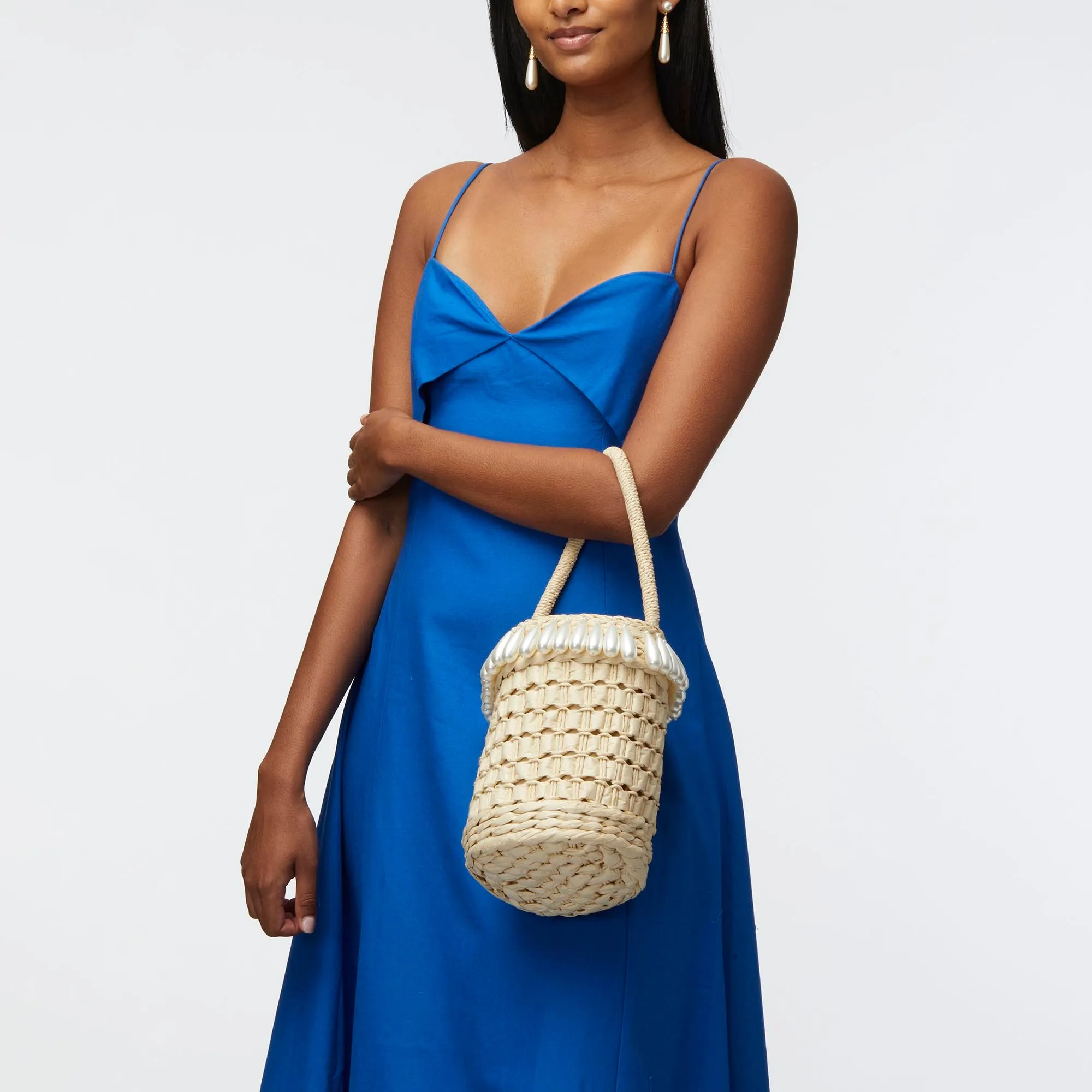 NATURAL PEARL BASKET TOTE sold by Lele Sadoughi product image thumbnail 5