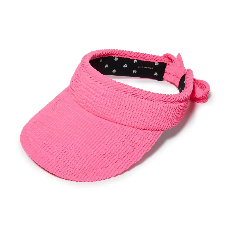 FLAMINGO SWIMMER BOW TIE VISOR sold by Lele Sadoughi