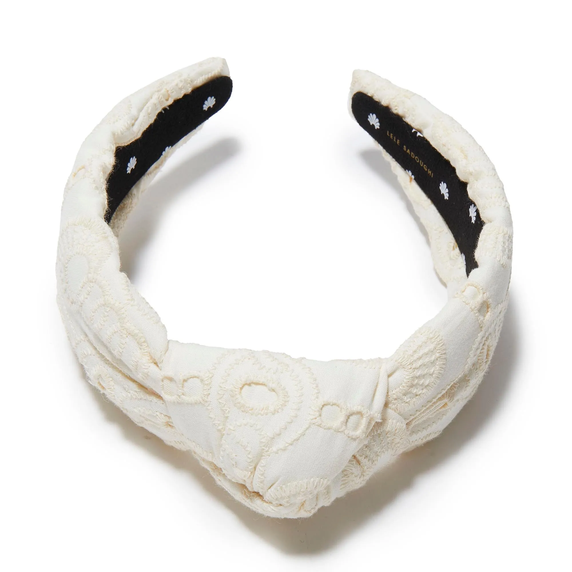 IVORY KNOTTED EYELET HEADBAND sold by Lele Sadoughi product image thumbnail 3