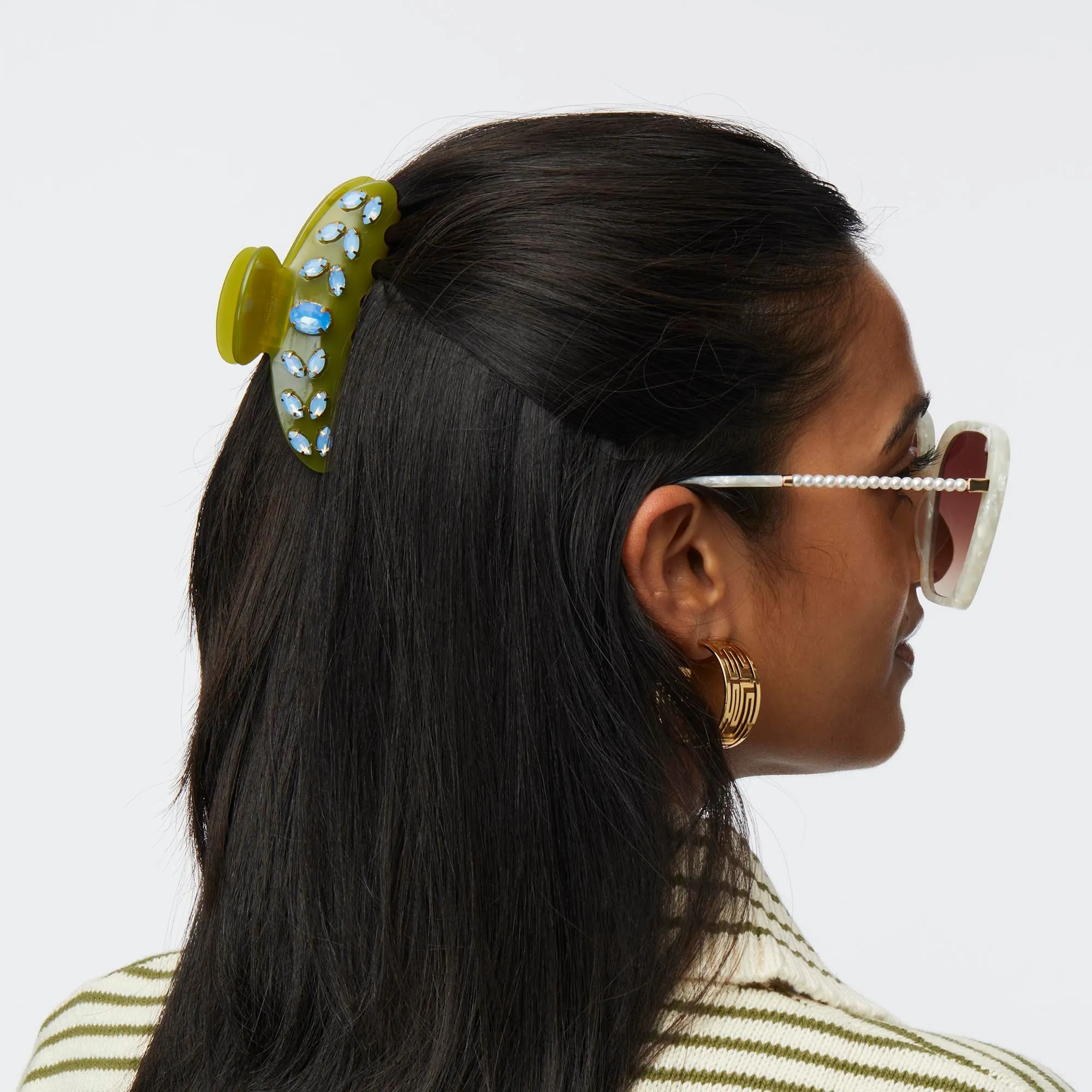 AVOCADO LARGE CRYSTAL CLAW CLIP sold by Lele Sadoughi product image thumbnail 2