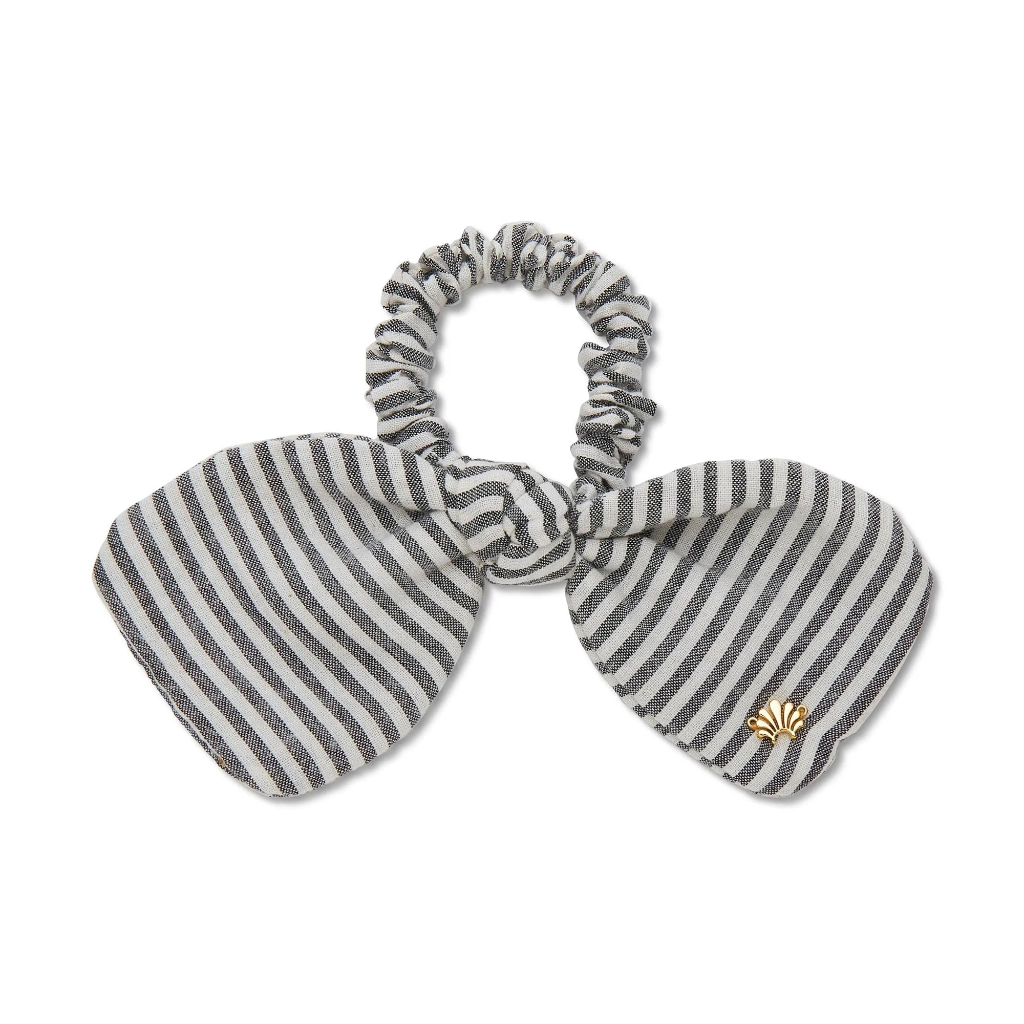 JET PENNY SEERSUCKER BOW SCRUNCHIE sold by Lele Sadoughi