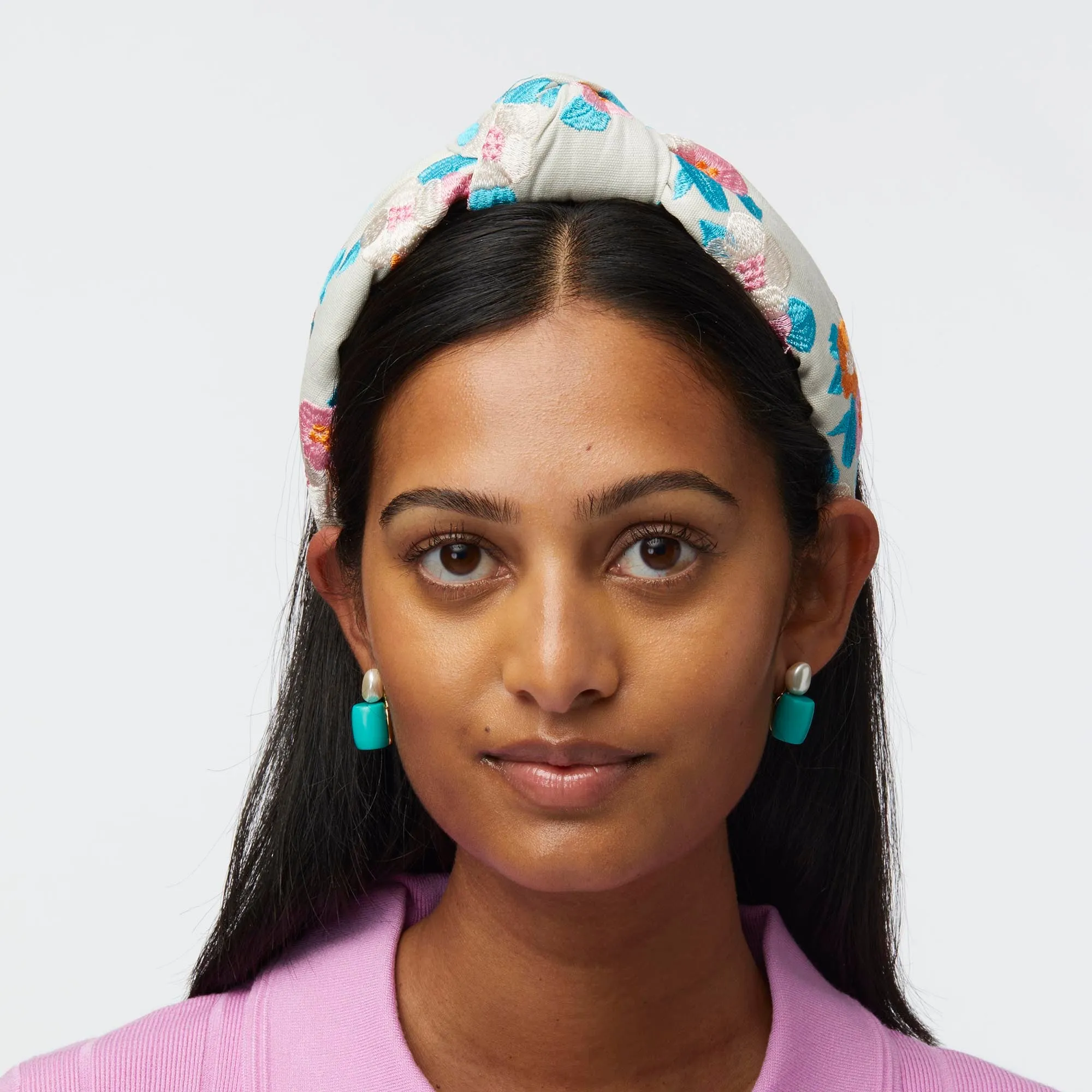 KNOTTED FLORAL BOUQUET EMBROIDERED HEADBAND sold by Lele Sadoughi product image thumbnail 2