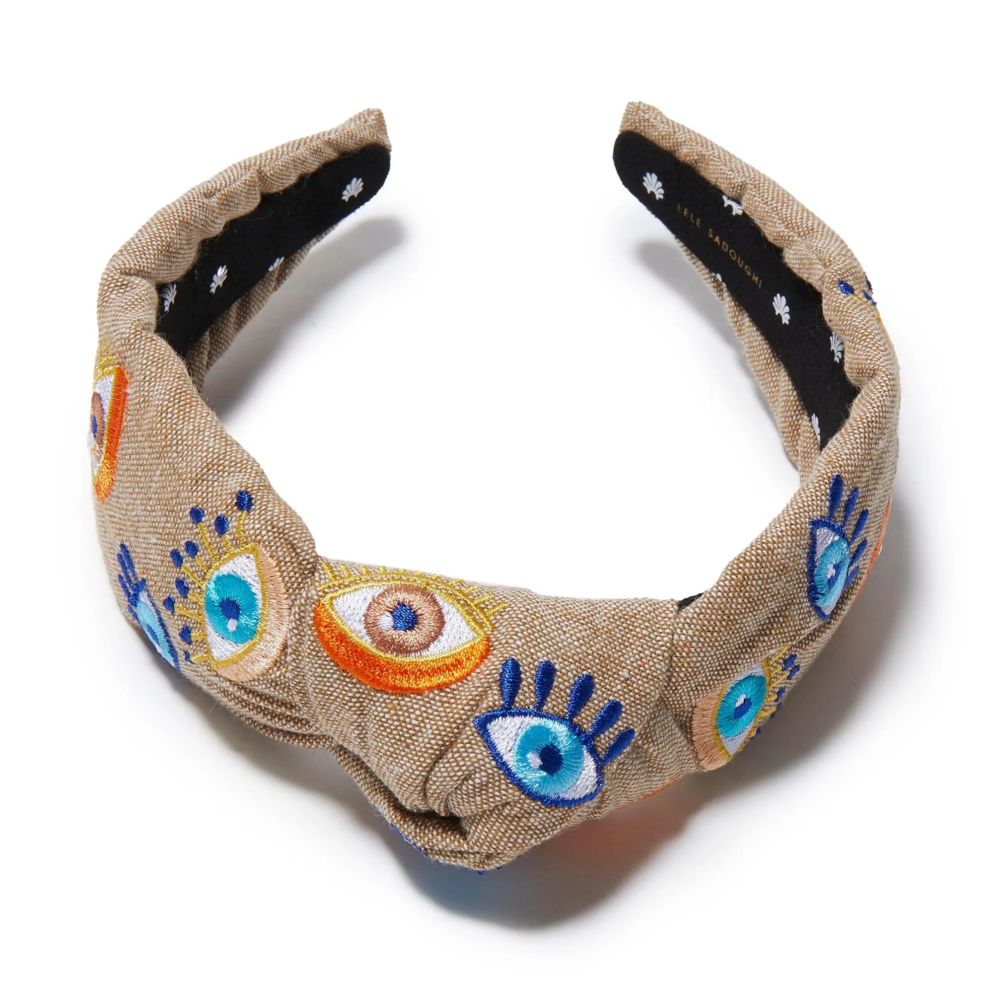 FAWN KNOTTED EVIL EYE EMBROIDERED HEADBAND sold by Lele Sadoughi product image thumbnail 3