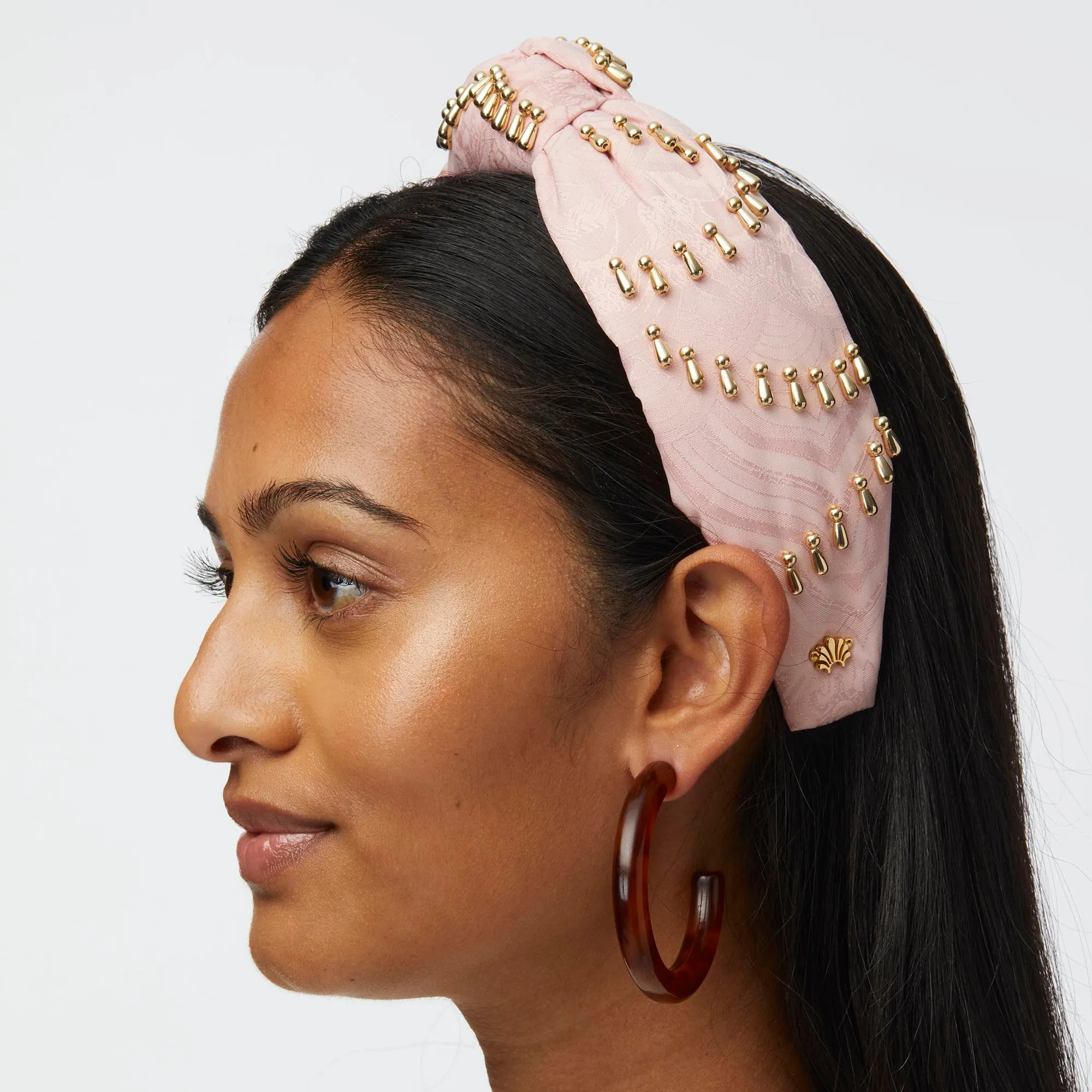 PINK LEMONADE KNOTTED VENUS EMBELLISHED HEADBAND sold by Lele Sadoughi product image thumbnail 4
