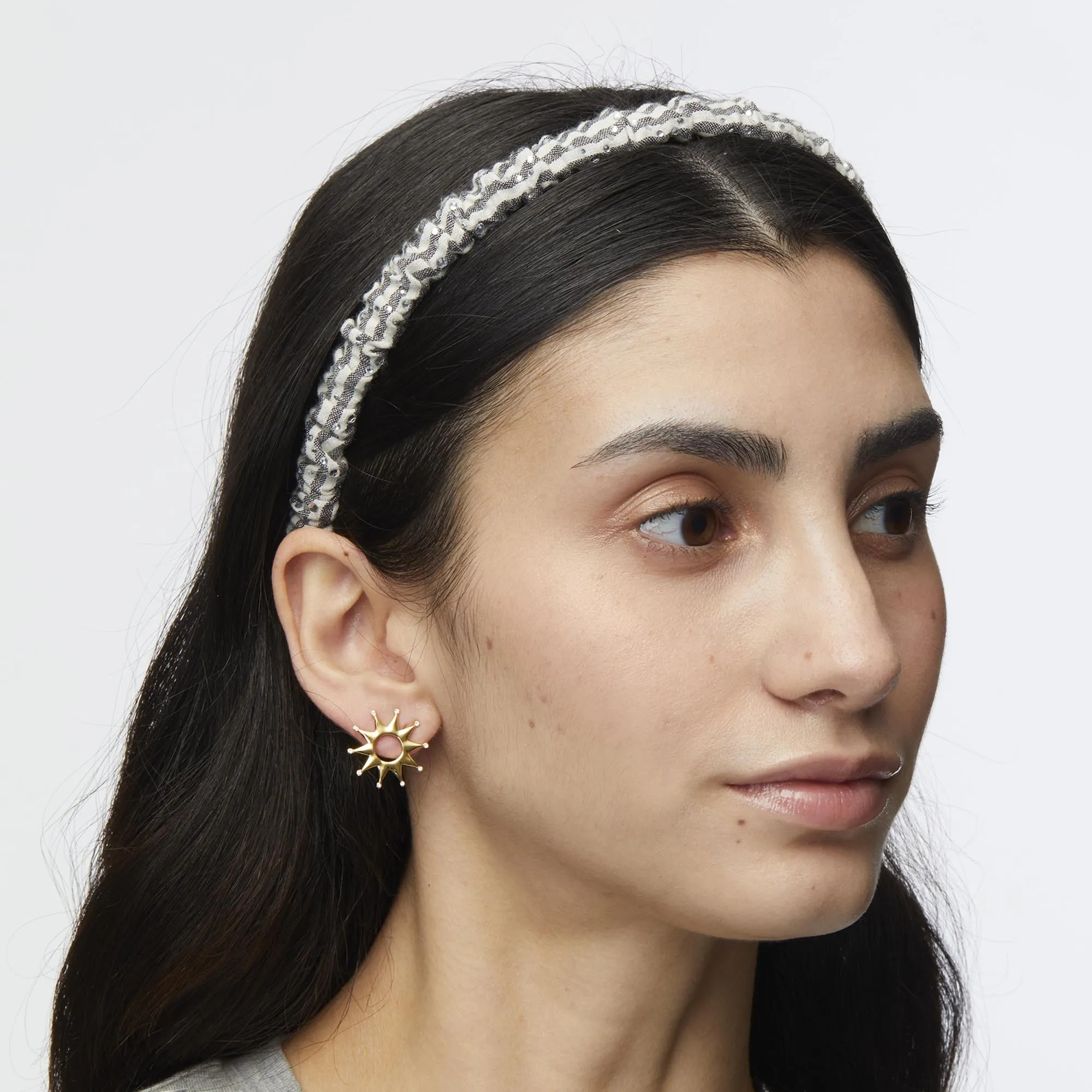 JET SEERSUCKER JESSIE CRYSTAL PATH HEADBAND sold by Lele Sadoughi product image thumbnail 2