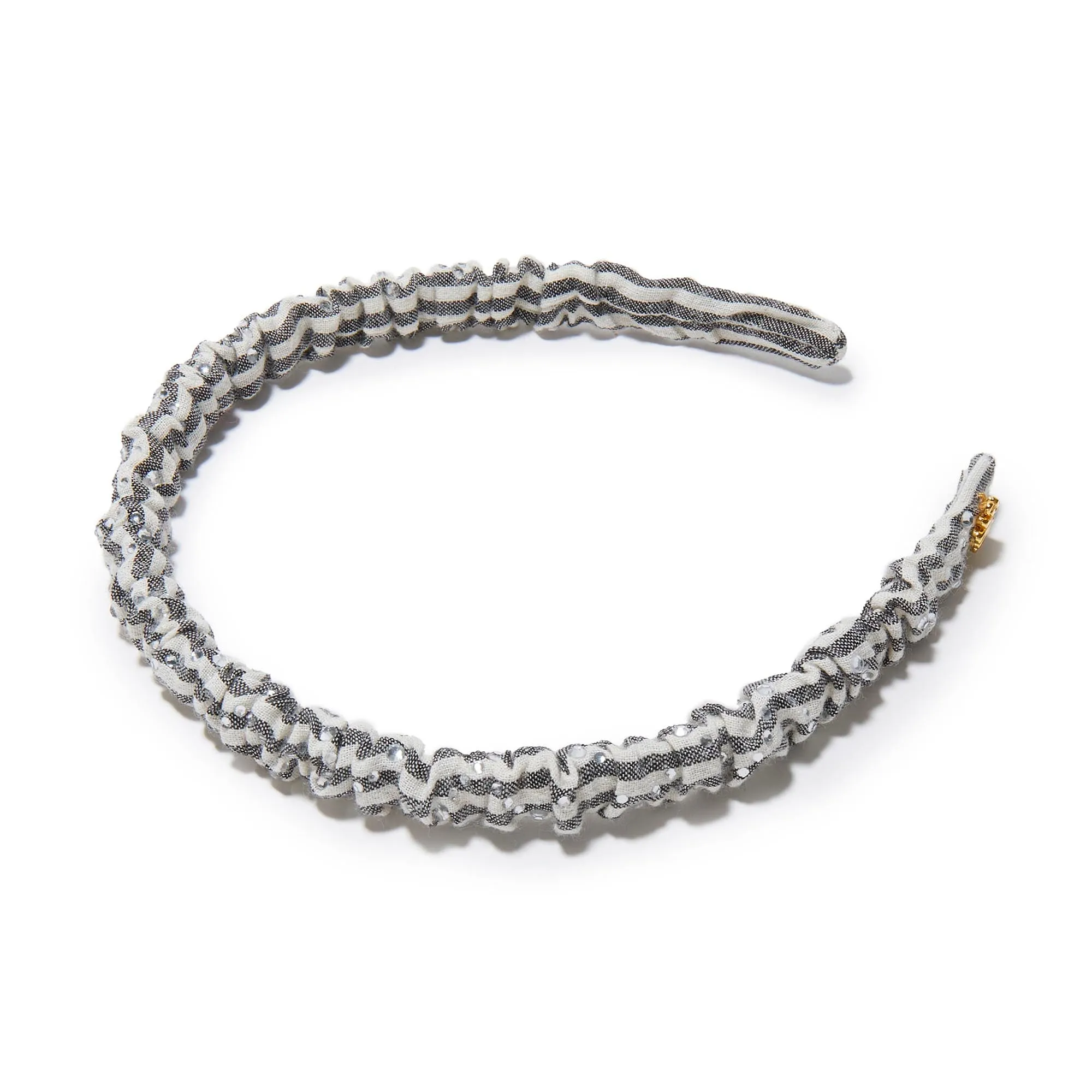 JET SEERSUCKER JESSIE CRYSTAL PATH HEADBAND sold by Lele Sadoughi