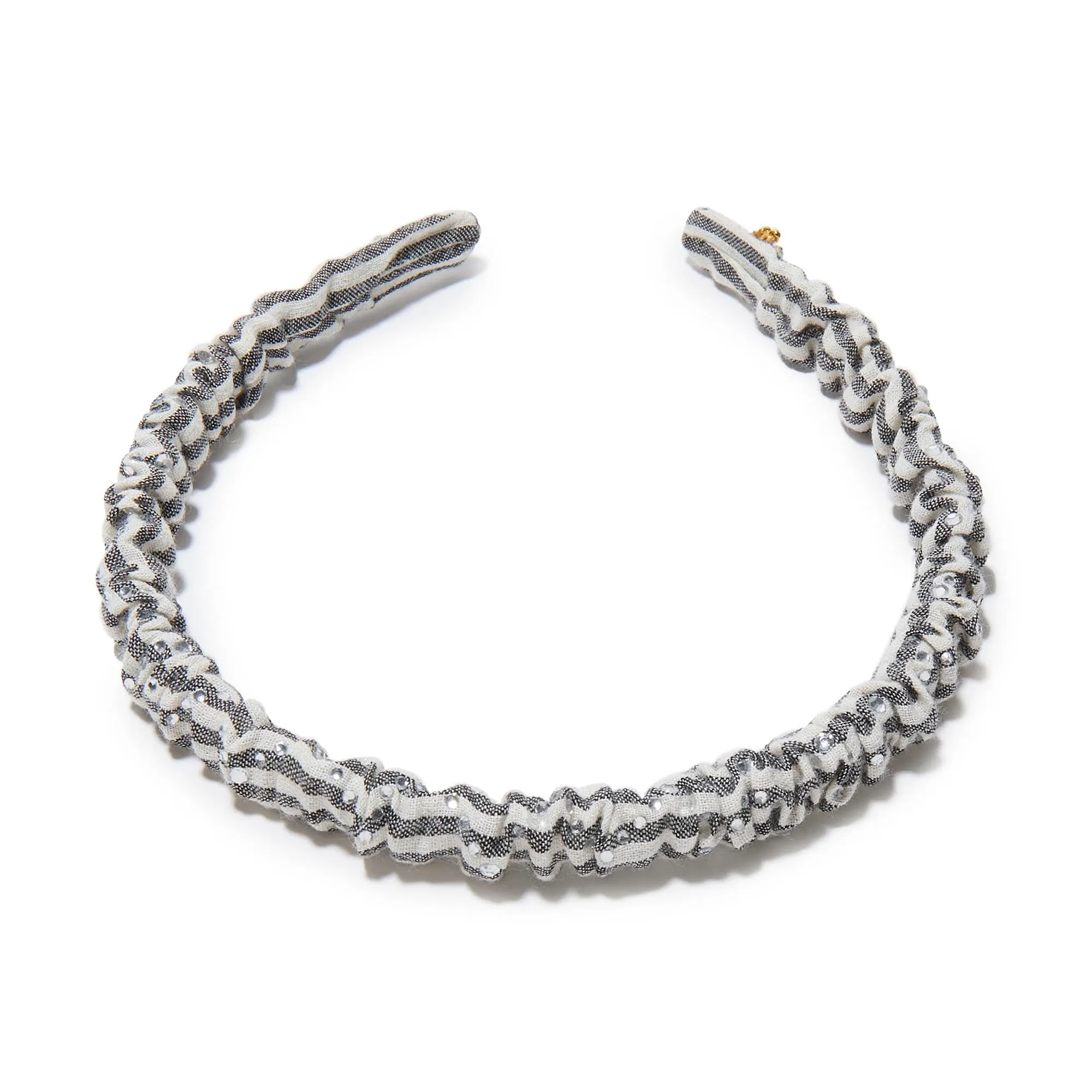 JET SEERSUCKER JESSIE CRYSTAL PATH HEADBAND sold by Lele Sadoughi product image thumbnail 3