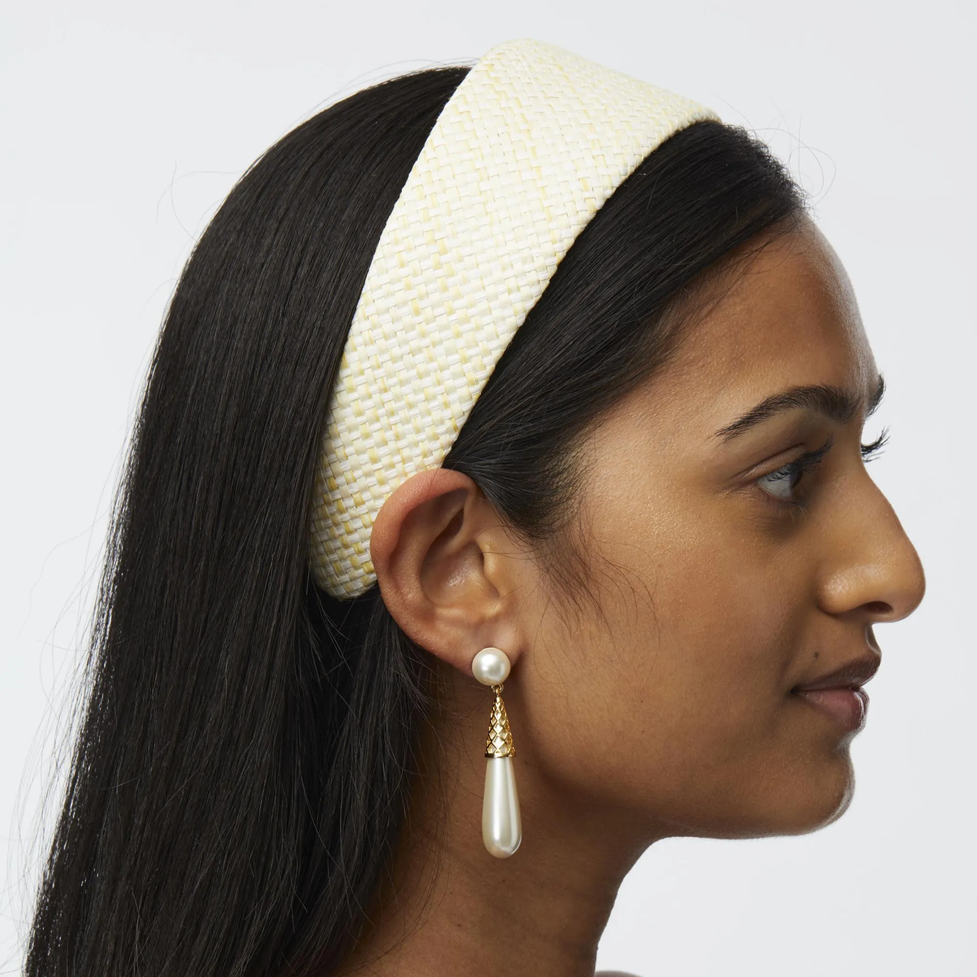 CHALK BRIGITTE RAFFIA HEADBAND sold by Lele Sadoughi product image thumbnail 4
