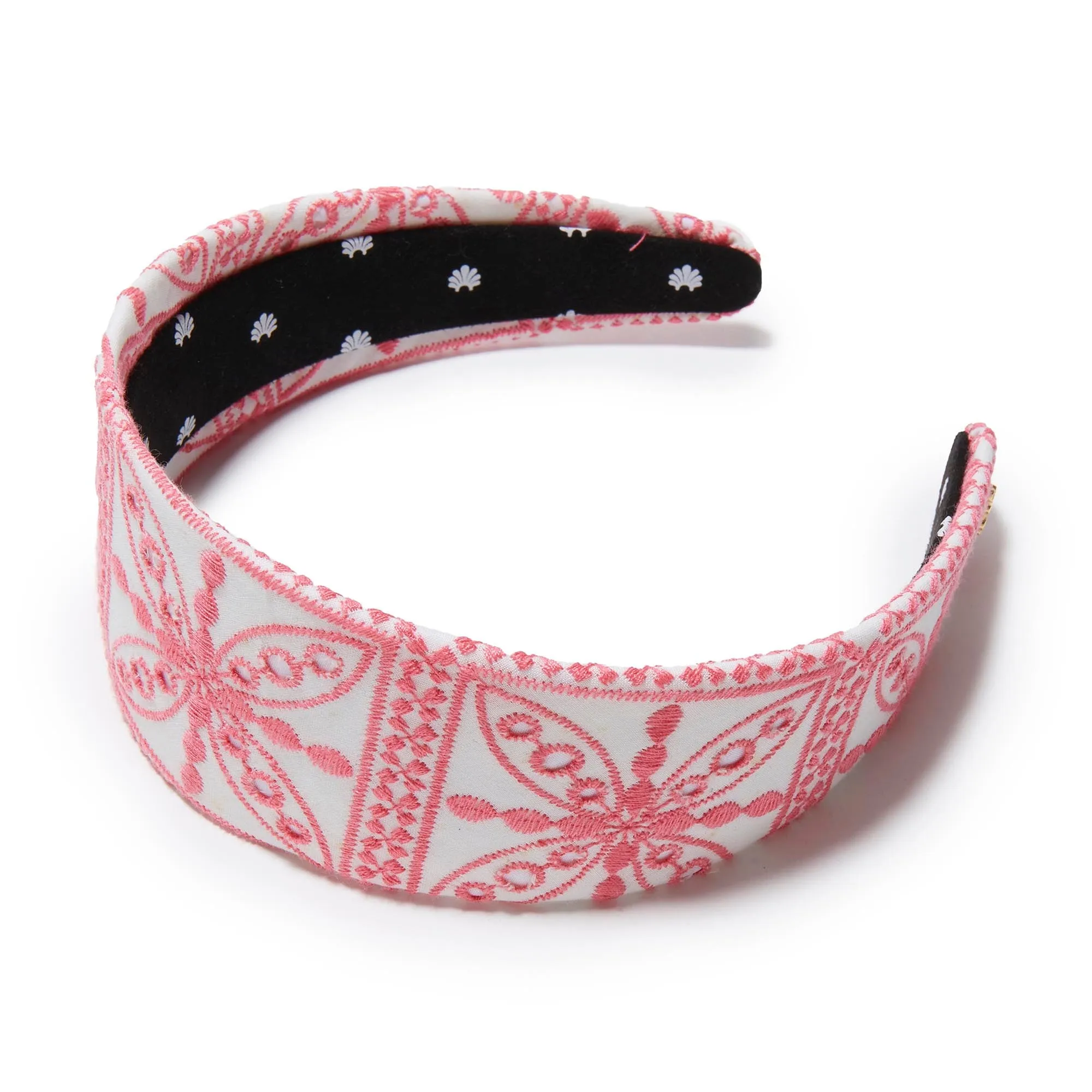 FLAMINGO BRIGITTE FLORAL EYELET HEADBAND sold by Lele Sadoughi