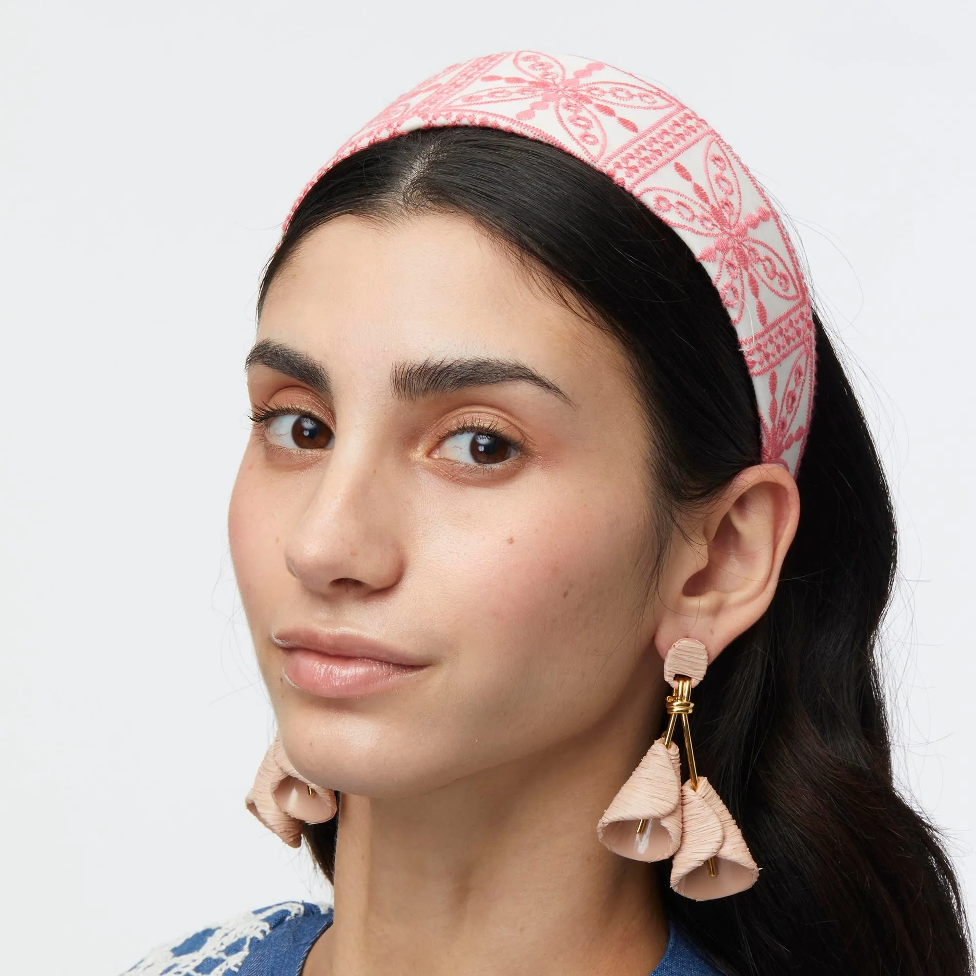 FLAMINGO BRIGITTE FLORAL EYELET HEADBAND sold by Lele Sadoughi product image thumbnail 2