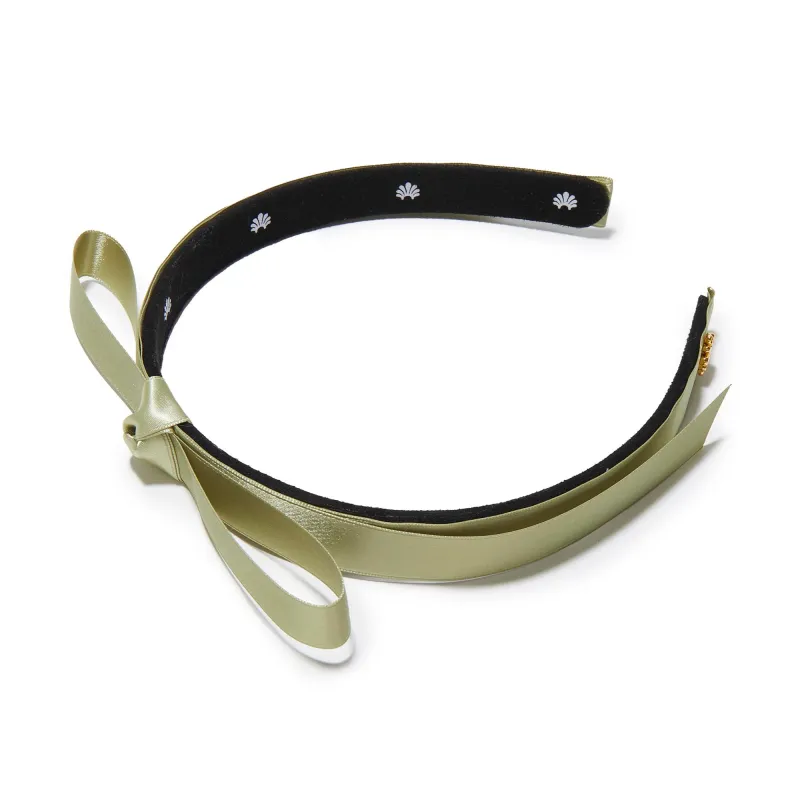 SAGE BARDOT SATIN RIBBON HEADBAND sold by Lele Sadoughi