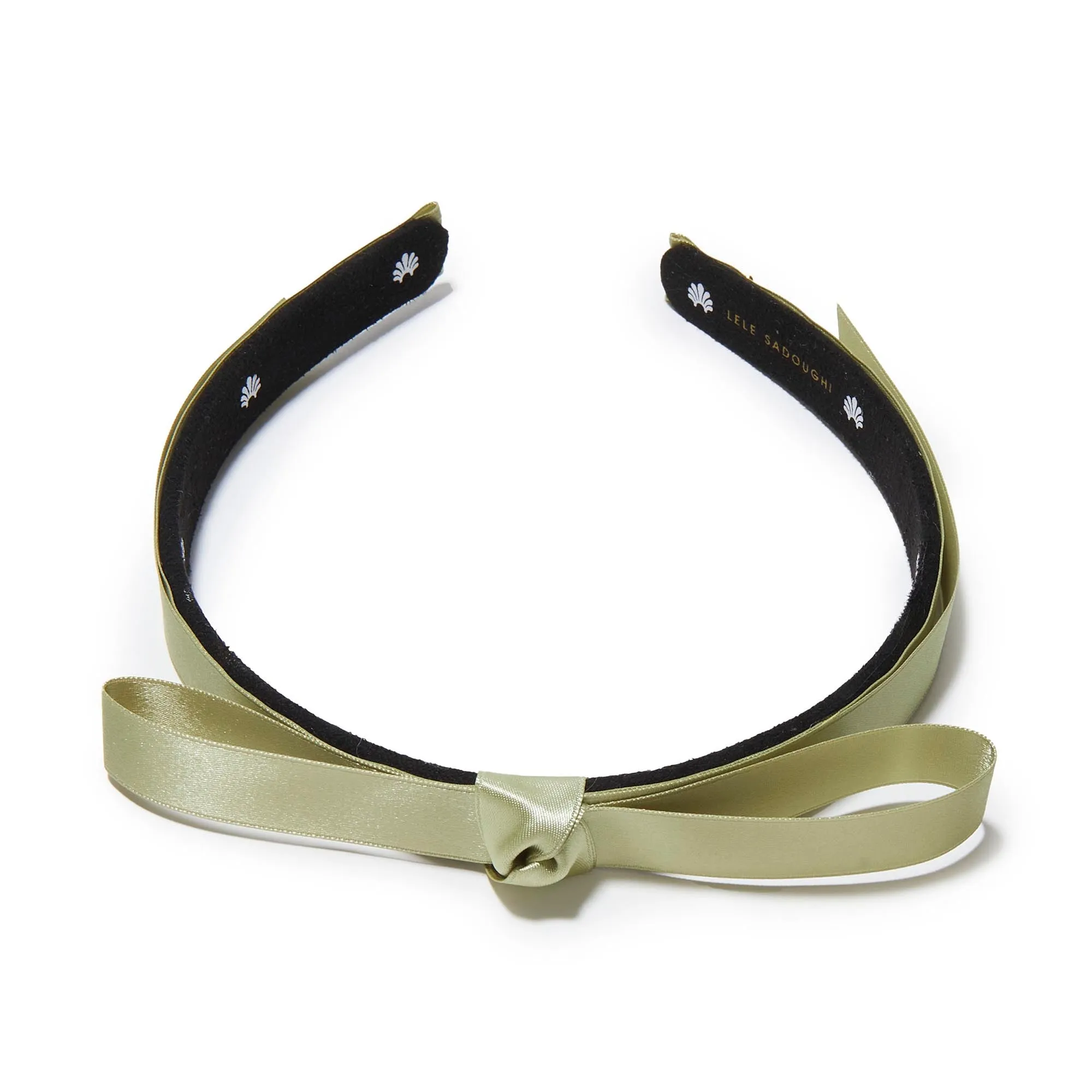 SAGE BARDOT SATIN RIBBON HEADBAND sold by Lele Sadoughi product image thumbnail 3