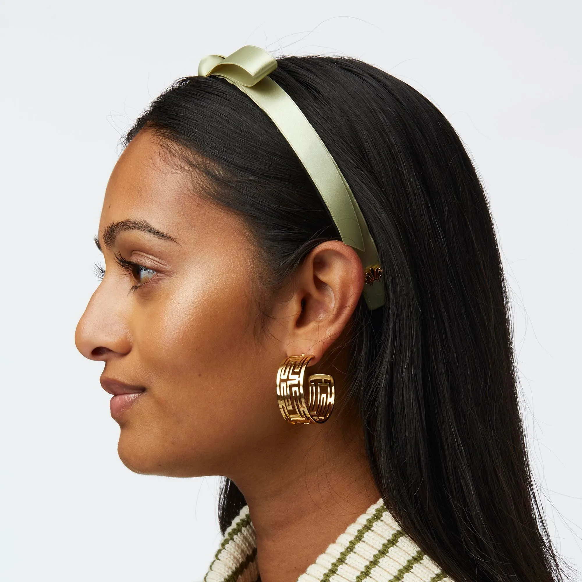 SAGE BARDOT SATIN RIBBON HEADBAND sold by Lele Sadoughi product image thumbnail 2