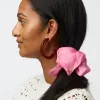 PINK LEMONADE SQUARE SILK SCRUNCHIE sold by Lele Sadoughi