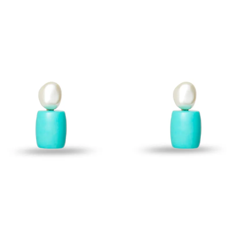 TURQUOISE SEA PEBBLE STUD EARRINGS sold by Lele Sadoughi