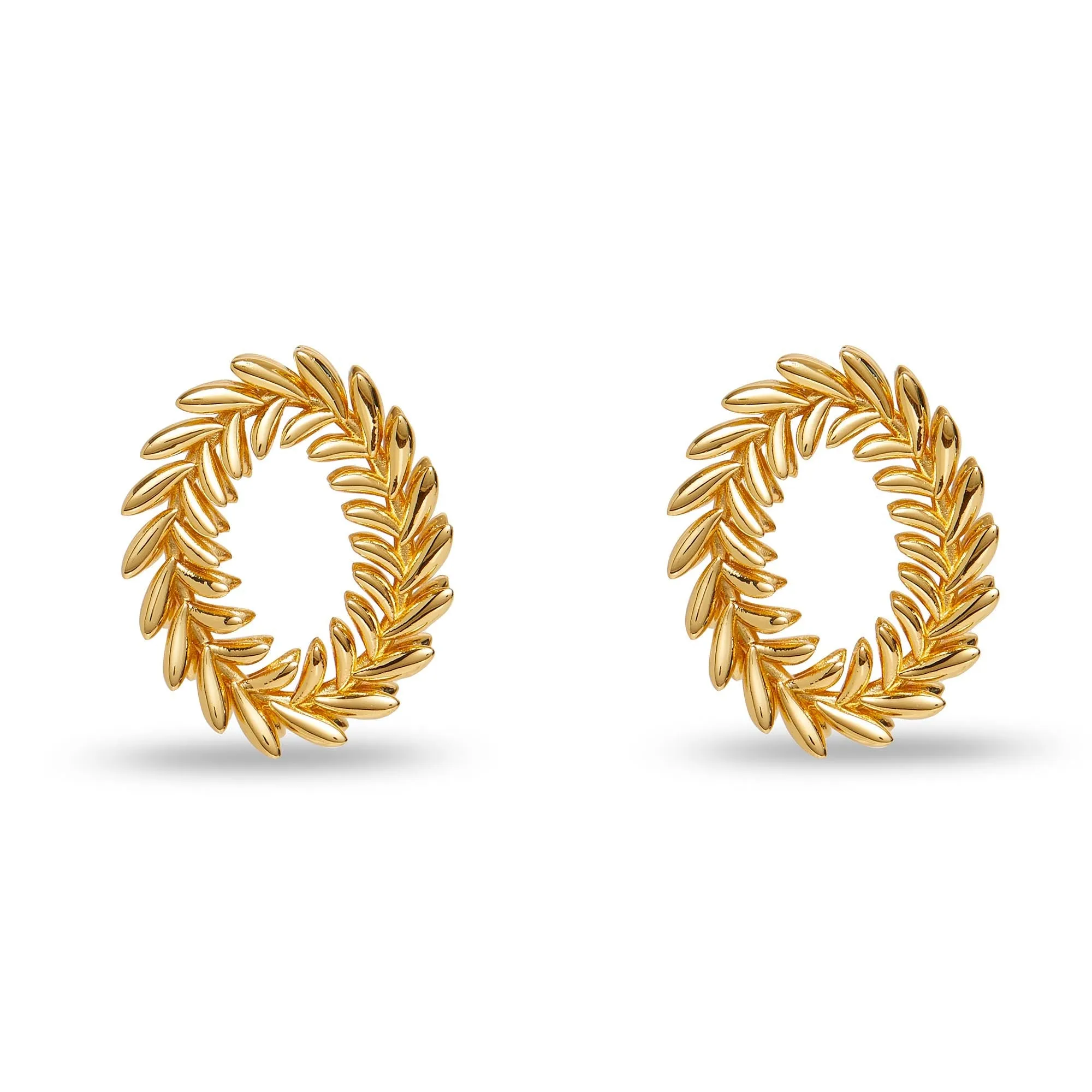 GOLD OVAL WREATH EARRINGS sold by Lele Sadoughi