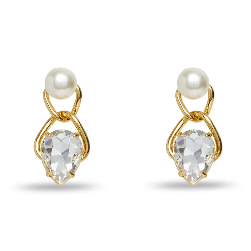 PEARL GRECIAN VESSEL EARRINGS made by Lele Sadoughi