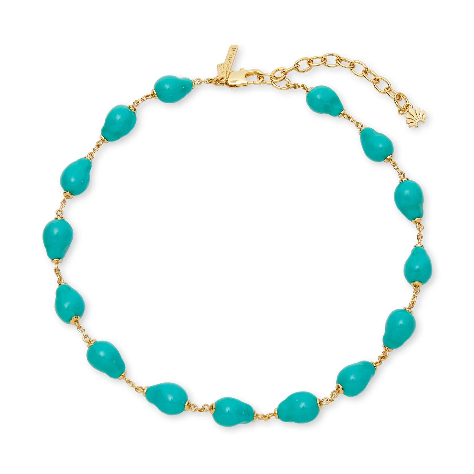 TURQUOISE SEA STONE STATION NECKLACE sold by Lele Sadoughi