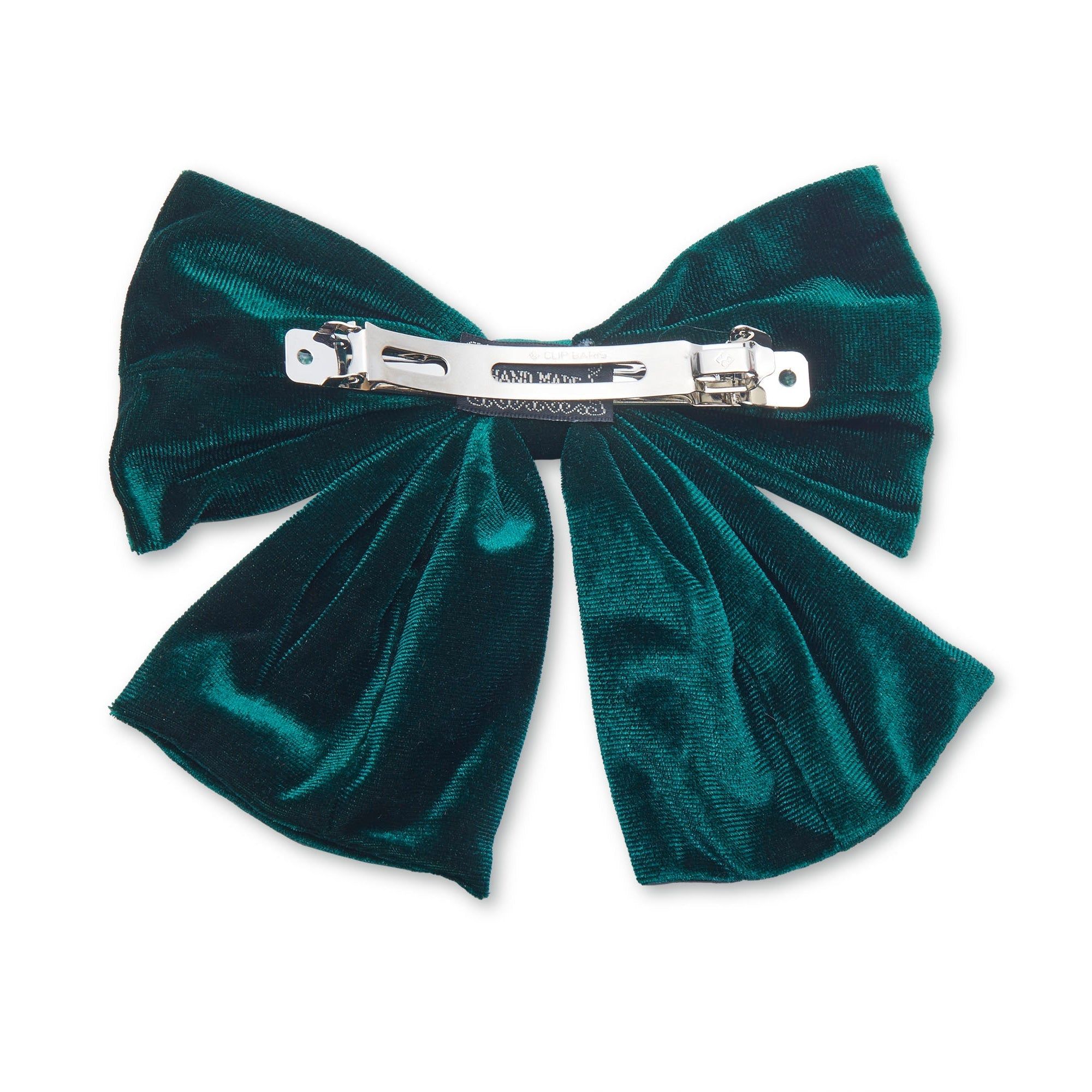 PINE GREEN JUMBO VELVET BOW BARRETTE sold by Lele Sadoughi product image thumbnail 2