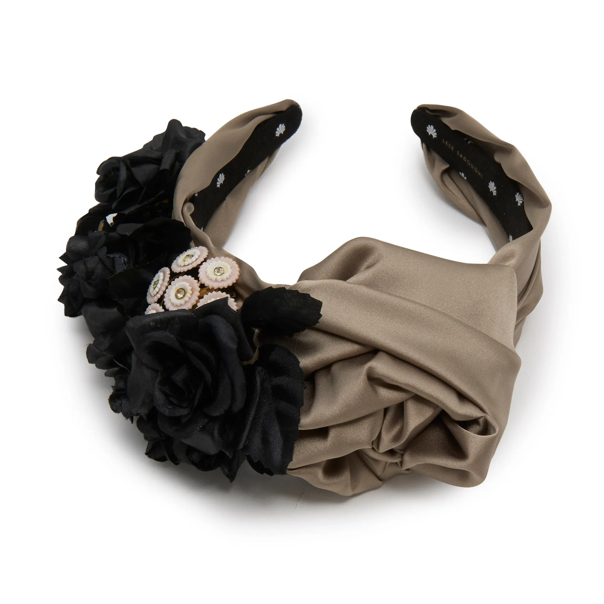 PEWTER JET JEWELED FLORAL BOUQUET HEADBAND sold by Lele Sadoughi product image thumbnail 3