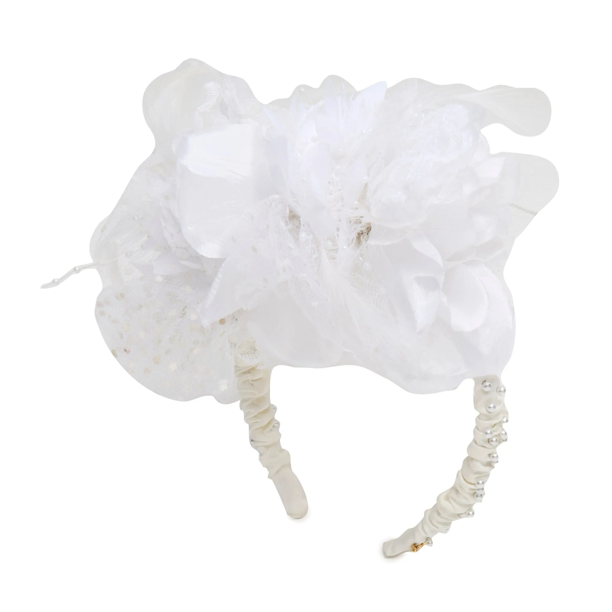IVORY PEARL FLORAL BOUQUET HEADBAND sold by Lele Sadoughi