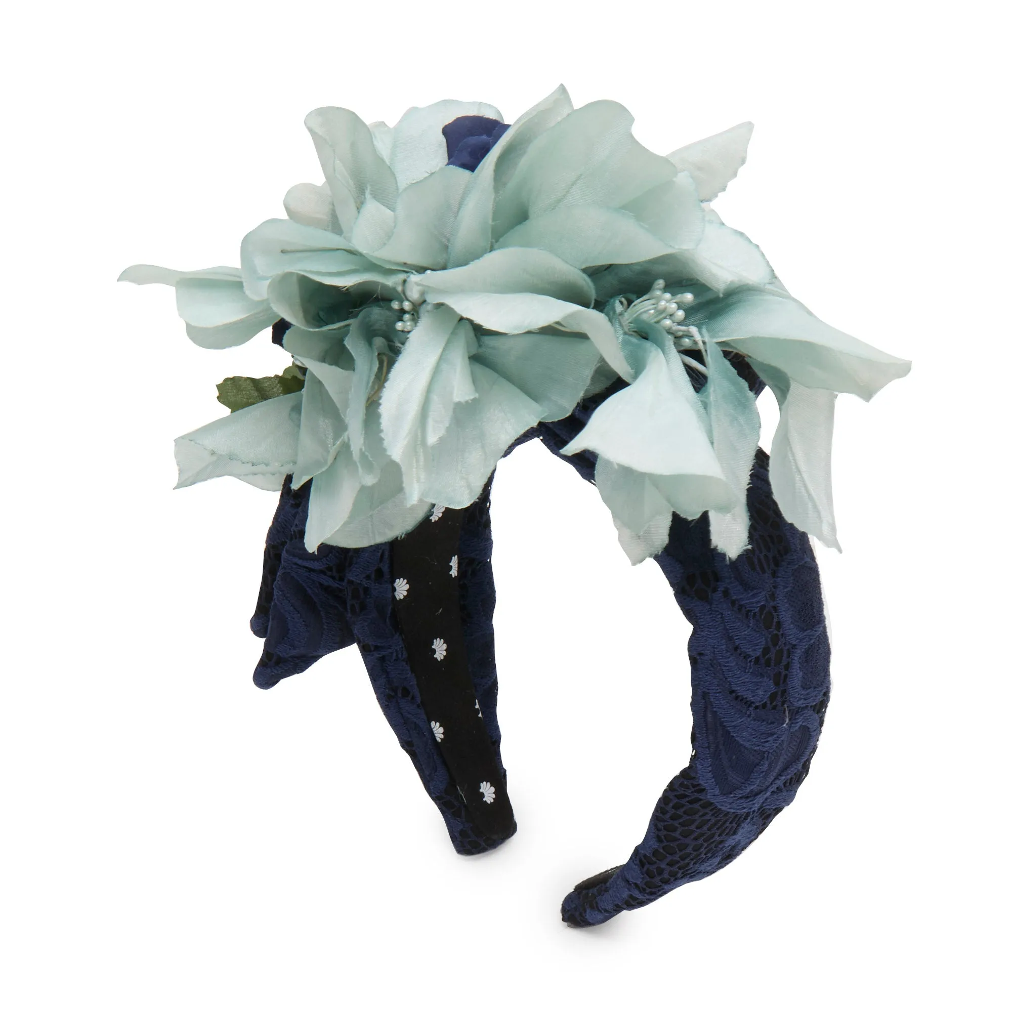 MIDNIGHT BLUE JEWELED ROSE FLORAL BOUQUET HEADBAND sold by Lele Sadoughi product image thumbnail 2