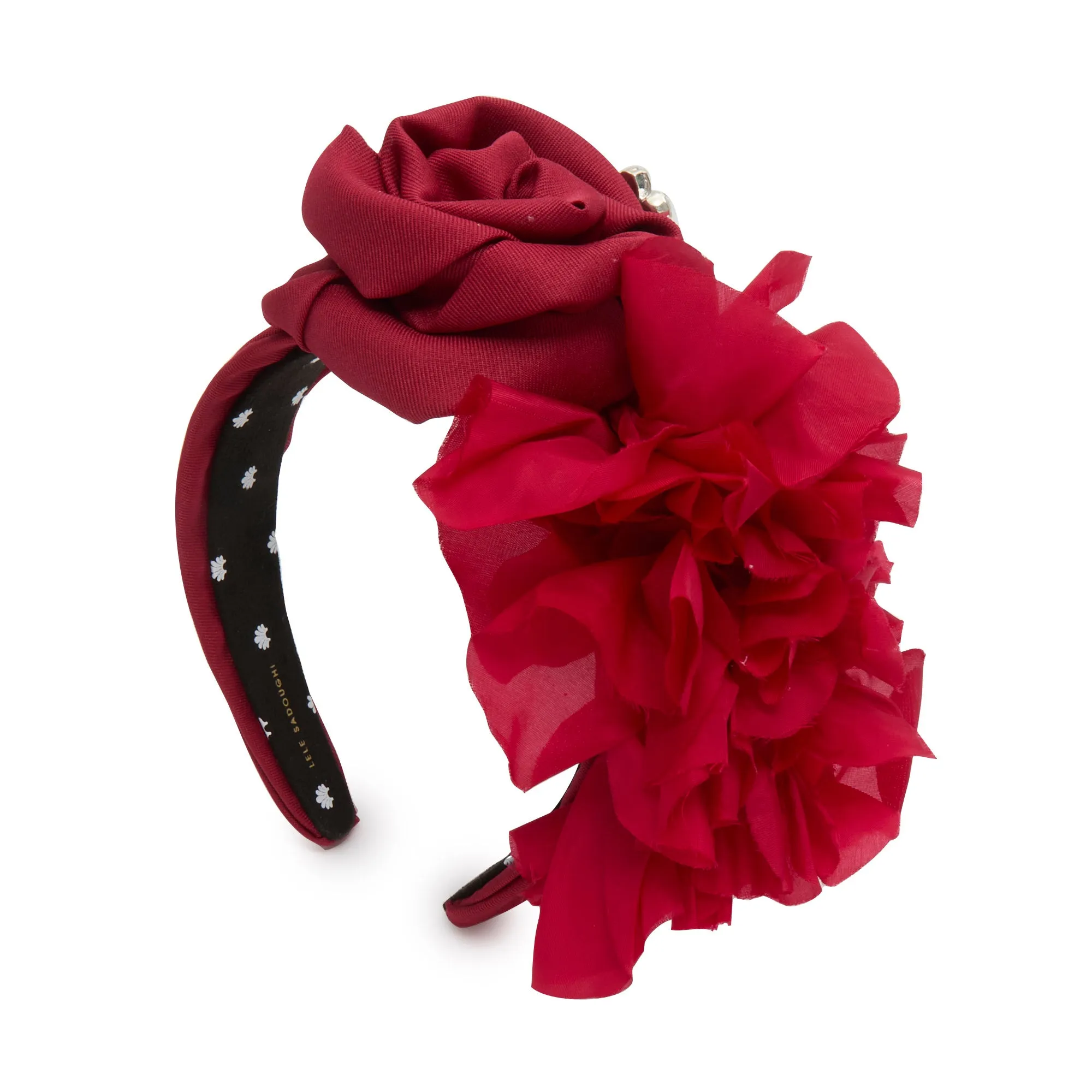 SCARLET JEWELED ROSETTE FLORAL BOUQUET HEADBAND sold by Lele Sadoughi product image thumbnail 2