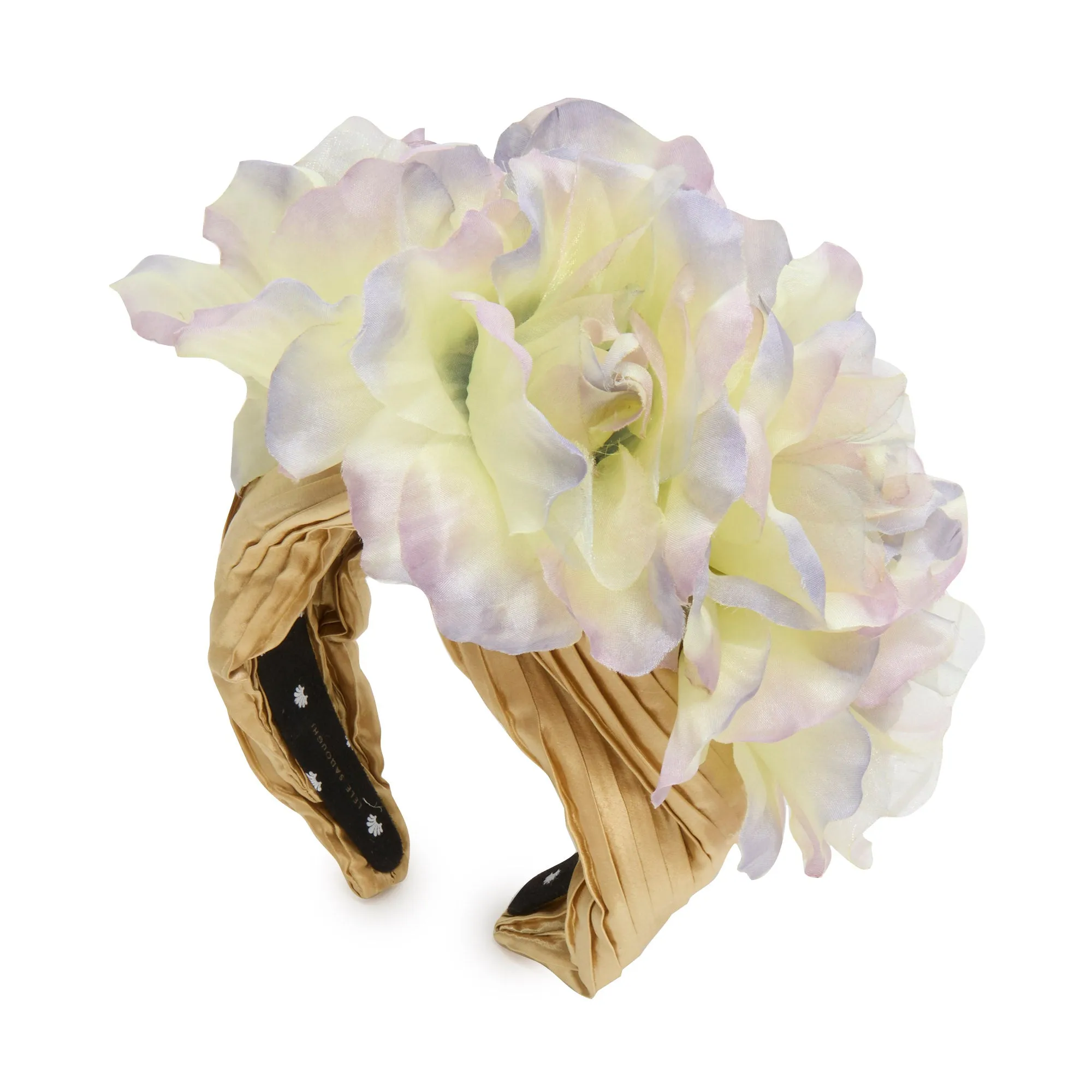 CHARTREUSE JEWELED GARDENIA FLORAL BOUQUET HEADBAND sold by Lele Sadoughi product image thumbnail 2