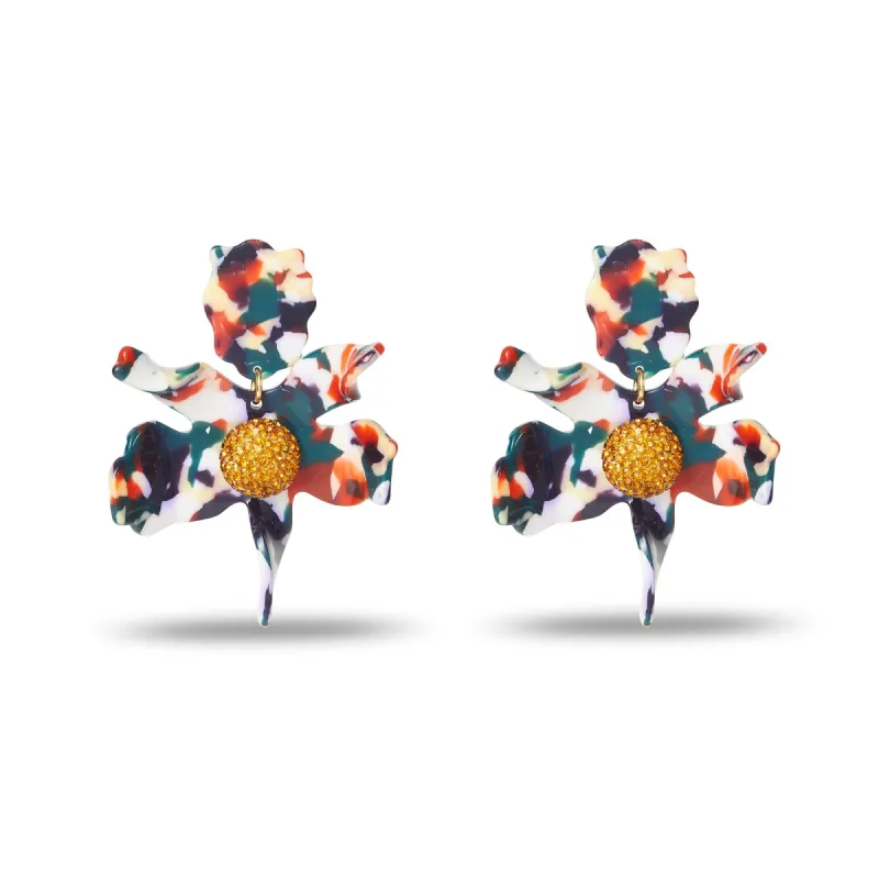 HARVEST MULTI SMALL CRYSTAL LILY EARRINGS sold by Lele Sadoughi