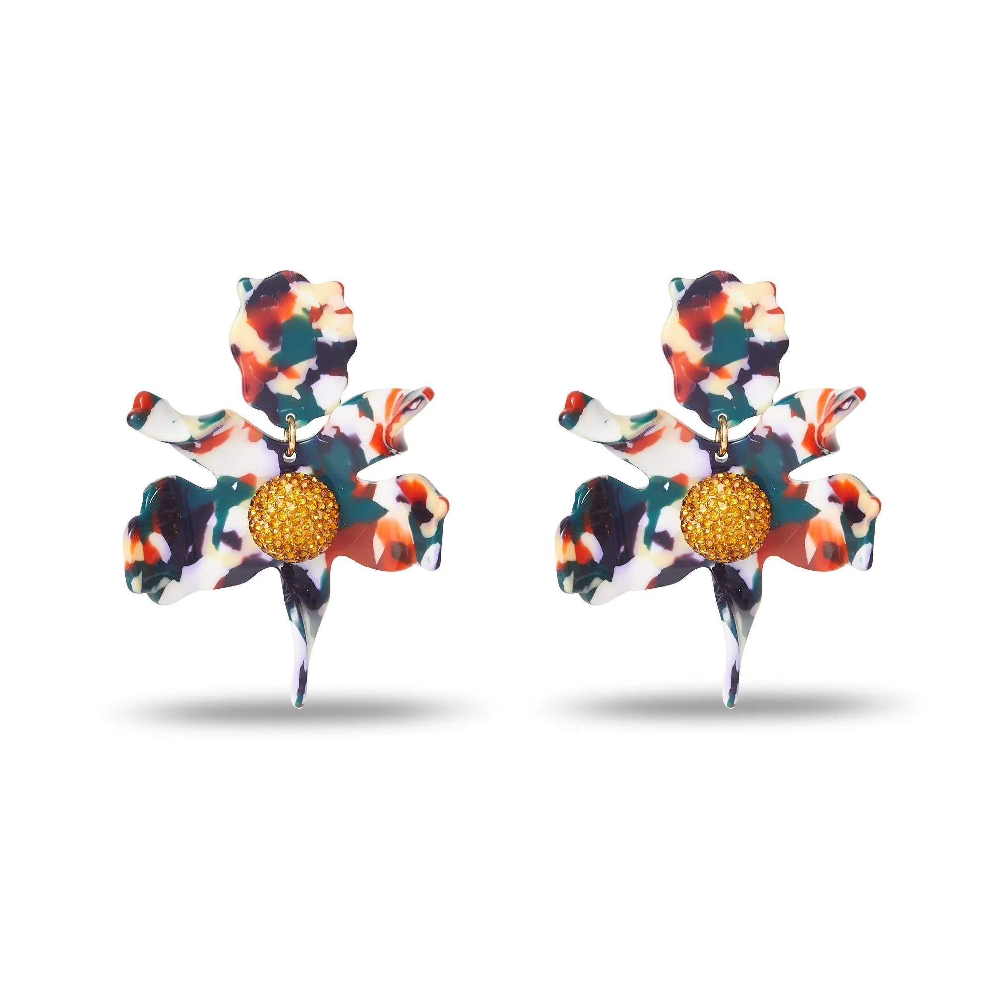 HARVEST MULTI SMALL CRYSTAL LILY EARRINGS sold by Lele Sadoughi