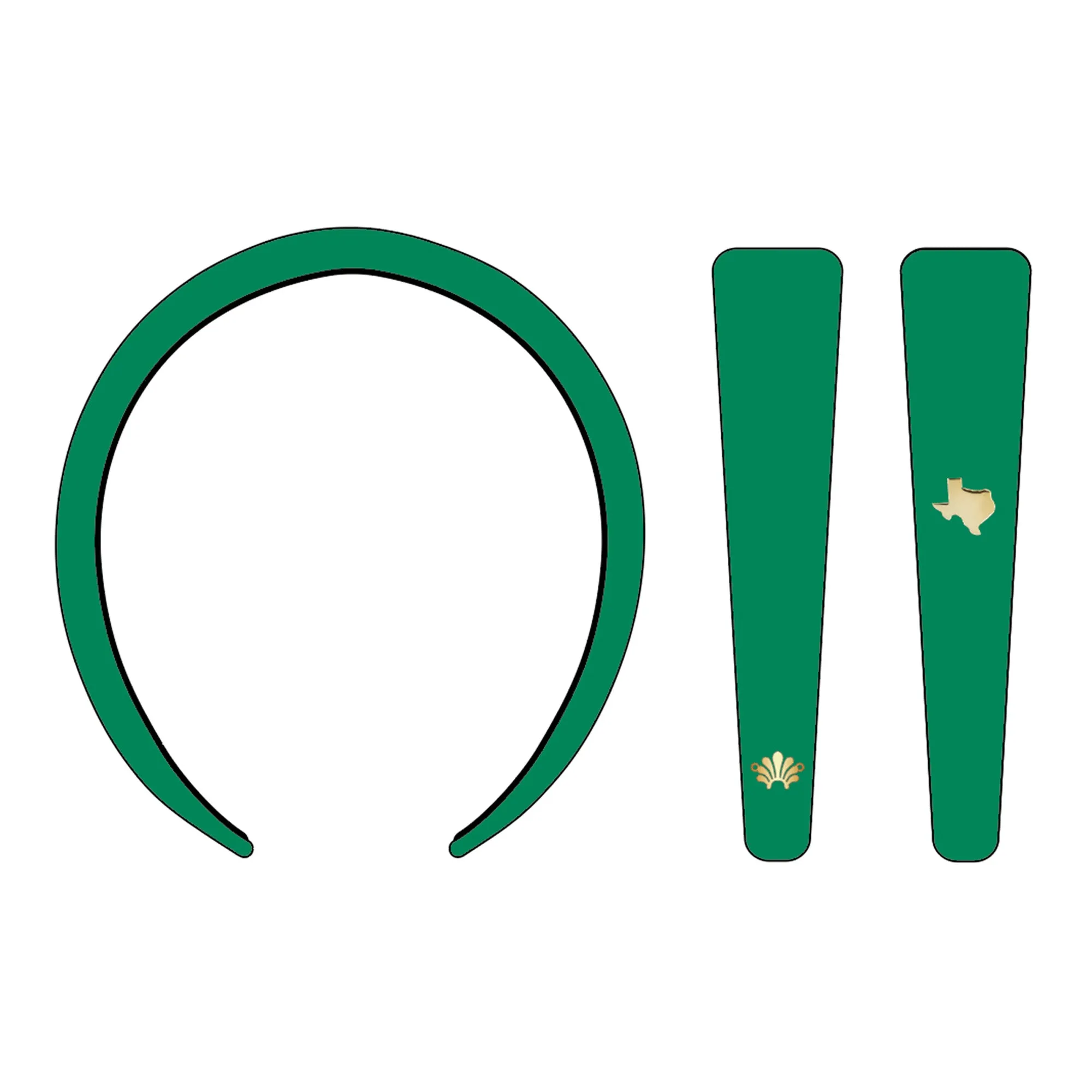 MYSTIC GREEN TEXAS STRONG CHARLOTTE HEADBAND sold by Lele Sadoughi