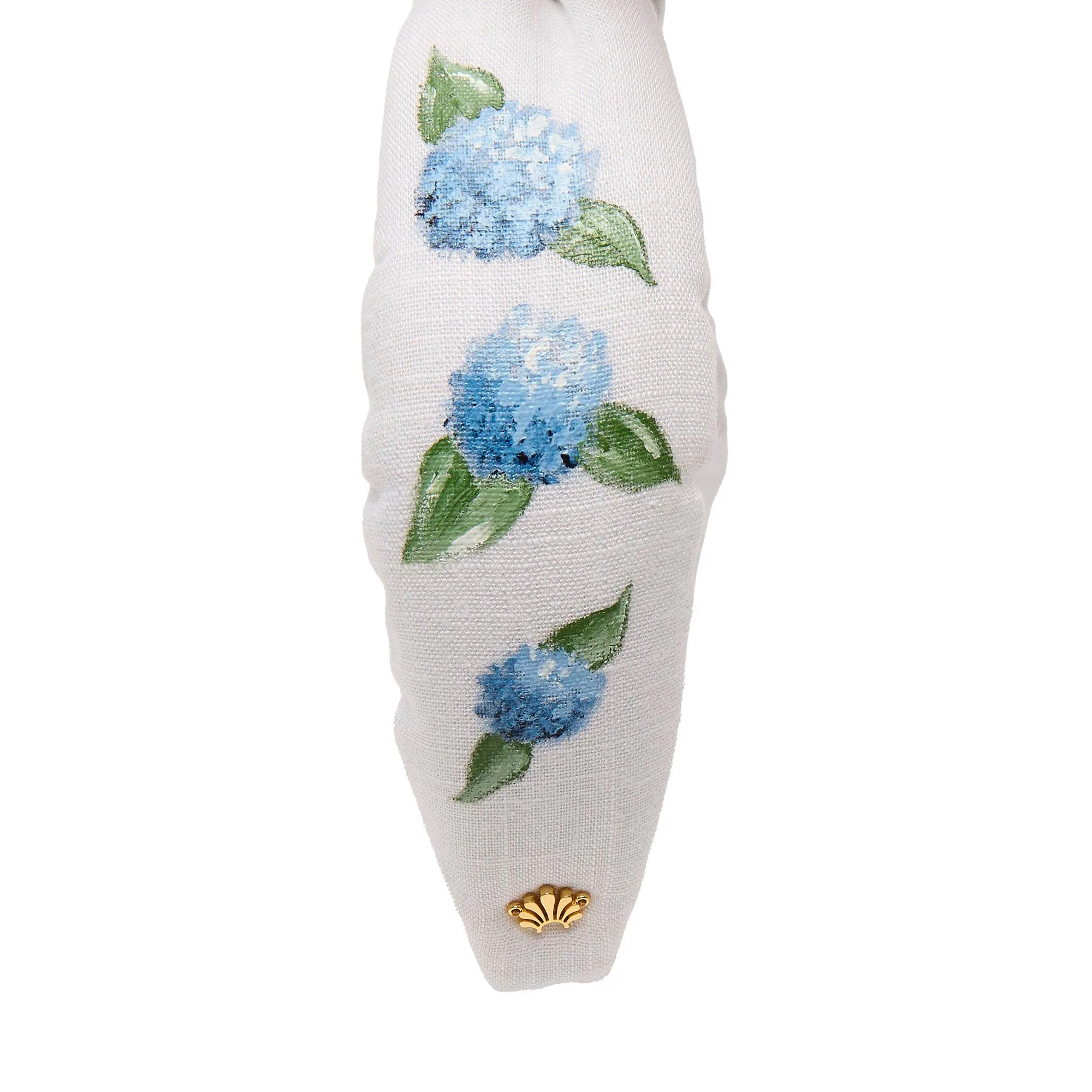 HAND PAINTED HYDRANGEA LINEN KNOTTED HEADBAND sold by Lele Sadoughi product image thumbnail 3