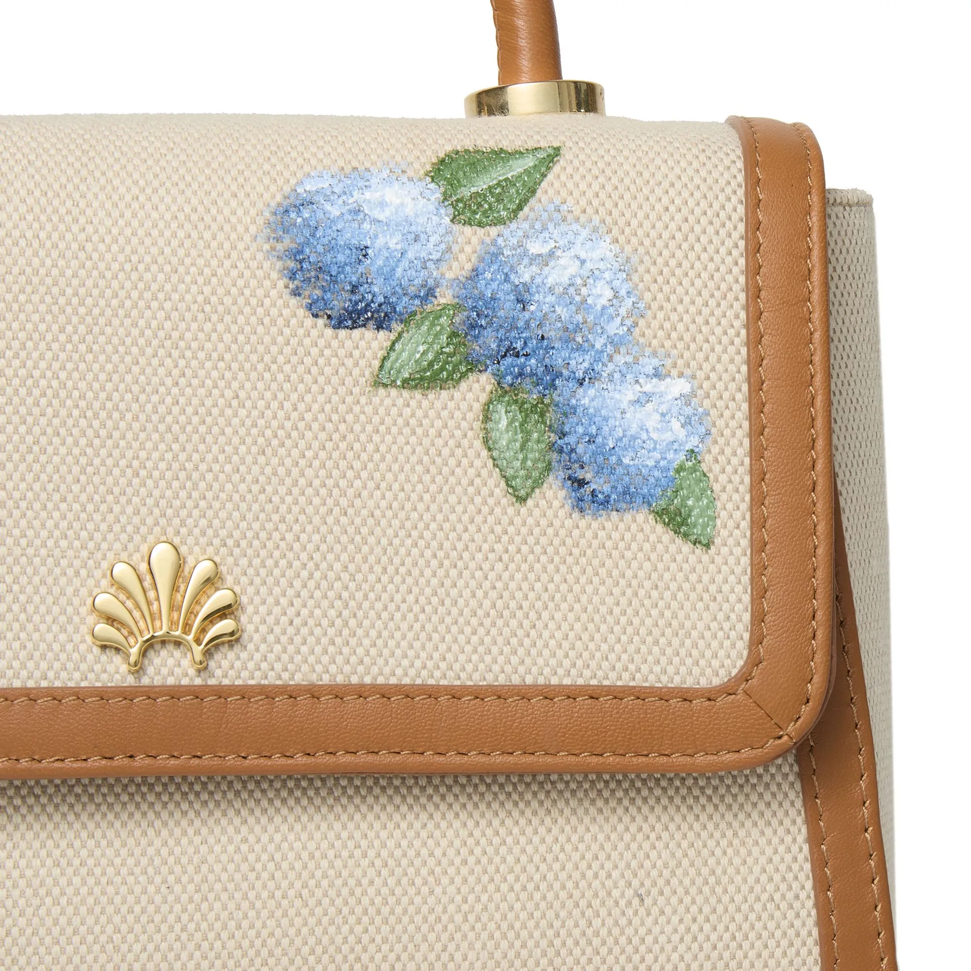 HAND PAINTED HYDRANGEA TABITHA TOP HANDLE CROSSBODY sold by Lele Sadoughi product image thumbnail 3