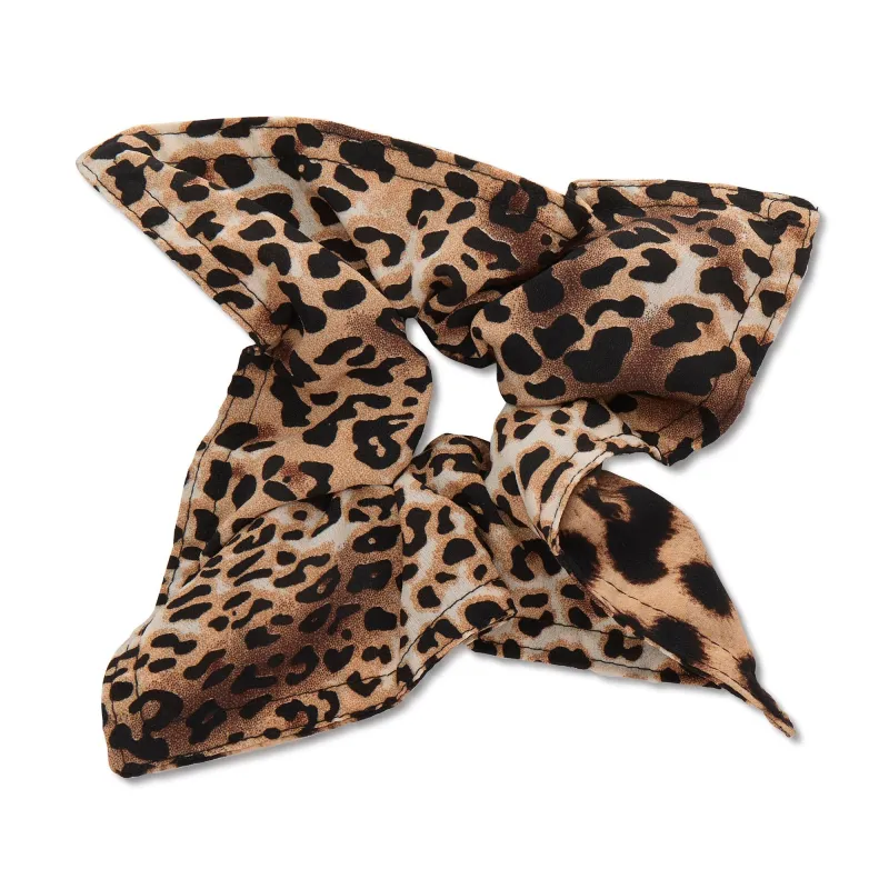 LEOPARD DOUBLE FACED SQUARE SCRUNCHIE made by Lele Sadoughi