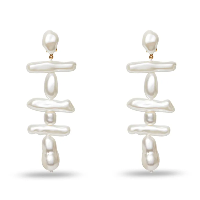 PEARL GRAND ESTATE LINEAR EARRINGS sold by Lele Sadoughi