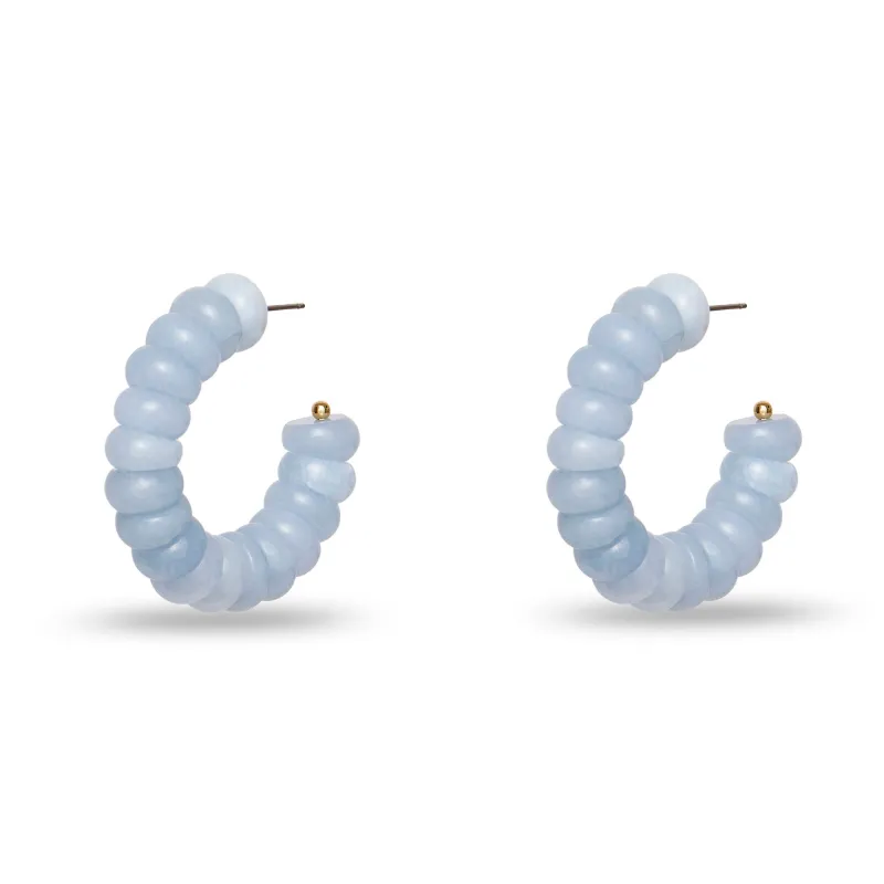 BLUE AVENTURINE HOOP EARRINGS sold by Lele Sadoughi