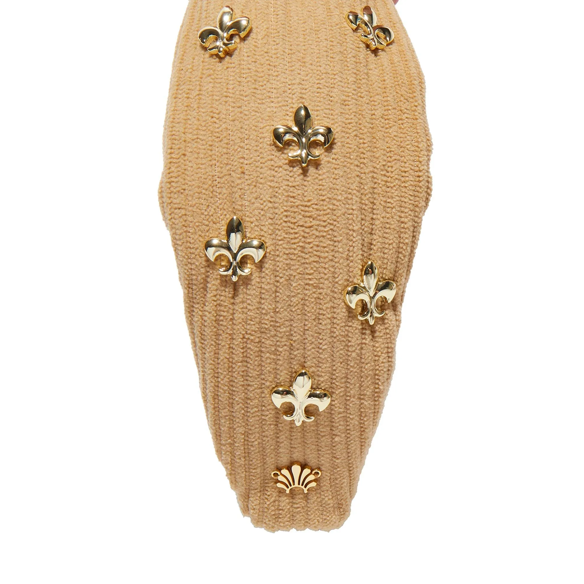 BUFF KNOTTED FLEUR DE LIS EMBELLISHED HEADBAND sold by Lele Sadoughi product image thumbnail 5