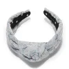 CORNFLOWER BLUE KNOTTED DAMASK BROCADE HEADBAND sold by Lele Sadoughi