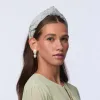 CORNFLOWER BLUE KNOTTED DAMASK BROCADE HEADBAND sold by Lele Sadoughi