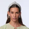 CORNFLOWER BLUE KNOTTED DAMASK BROCADE HEADBAND sold by Lele Sadoughi
