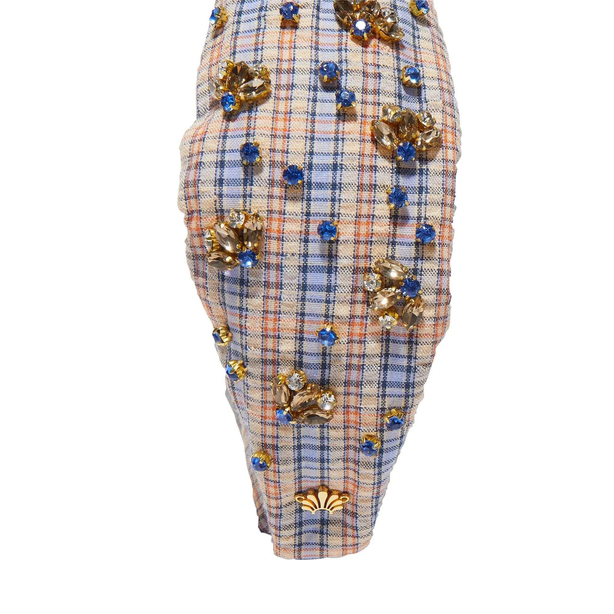 CARAMEL CORNFLOWER KNOTTED CRYSTAL EMBELLISHED HEADBAND sold by Lele Sadoughi product image thumbnail 5