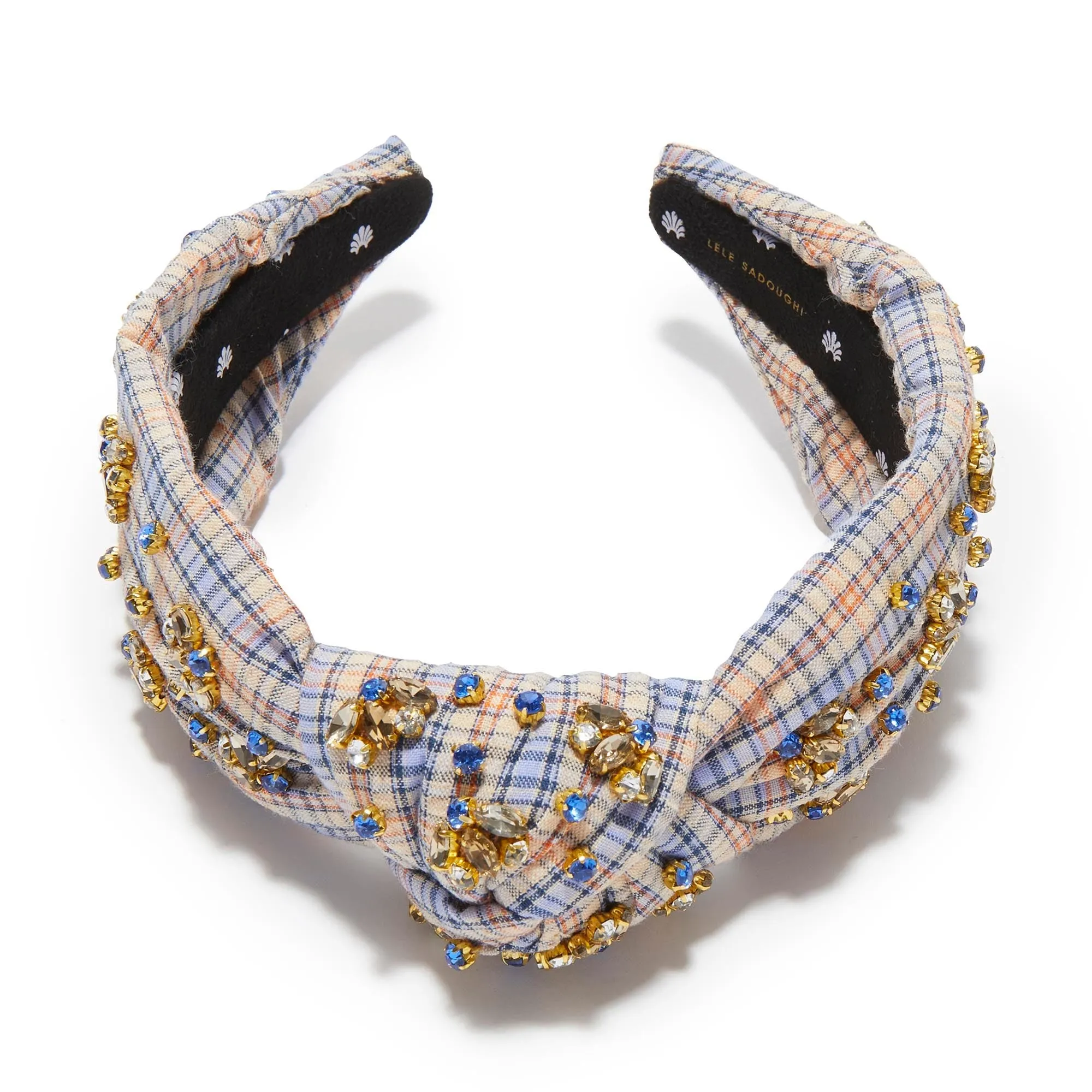 CARAMEL CORNFLOWER KNOTTED CRYSTAL EMBELLISHED HEADBAND sold by Lele Sadoughi product image thumbnail 3