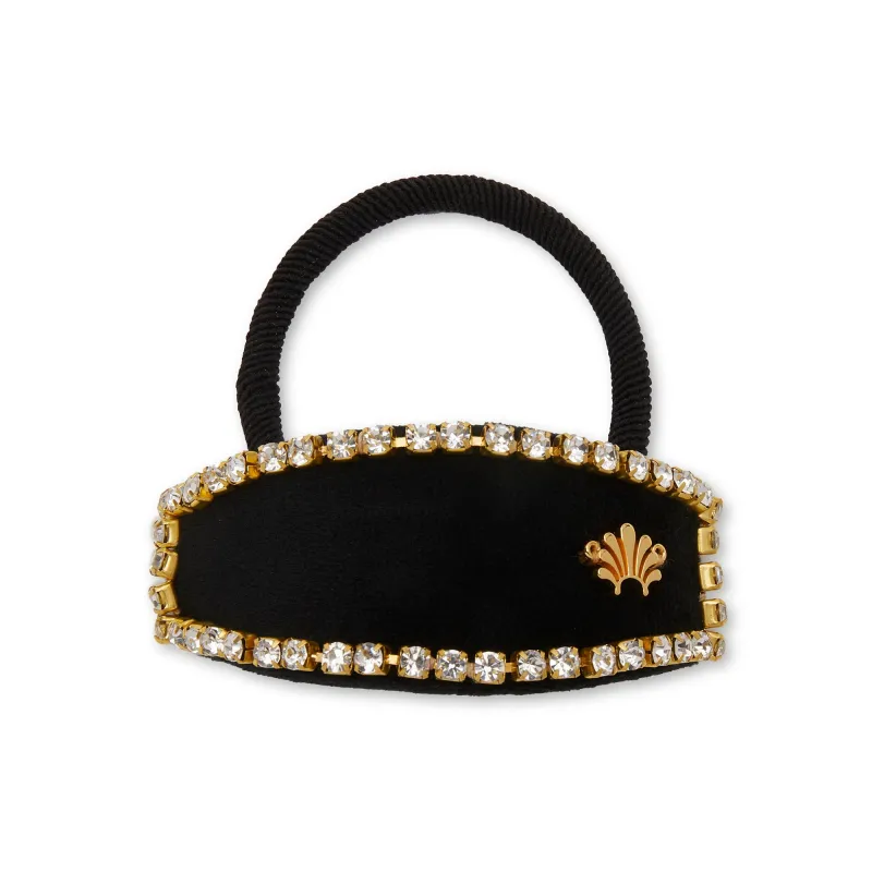 JET GENIE CRYSTAL EDGE HAIR TIE sold by Lele Sadoughi