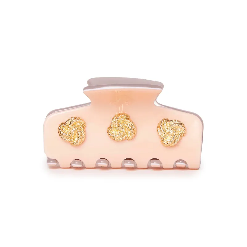 OATMEAL HICKORY MINI KNOTTED CLAW CLIP sold by Lele Sadoughi