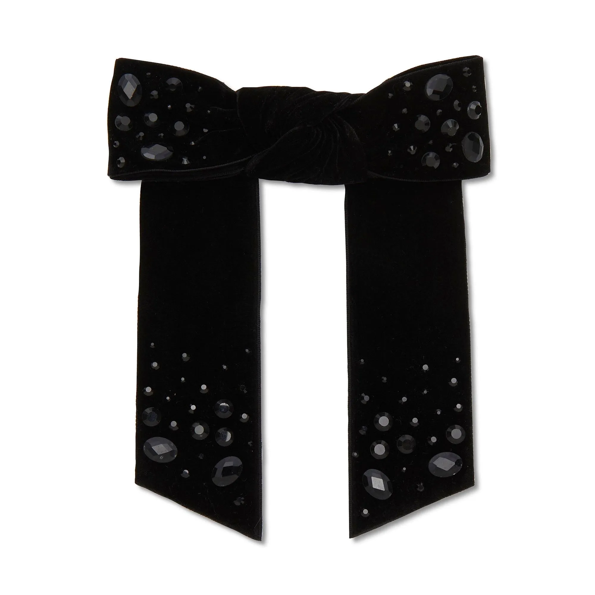 JET SHIRLEY CRYSTAL PEBBLE BOW sold by Lele Sadoughi