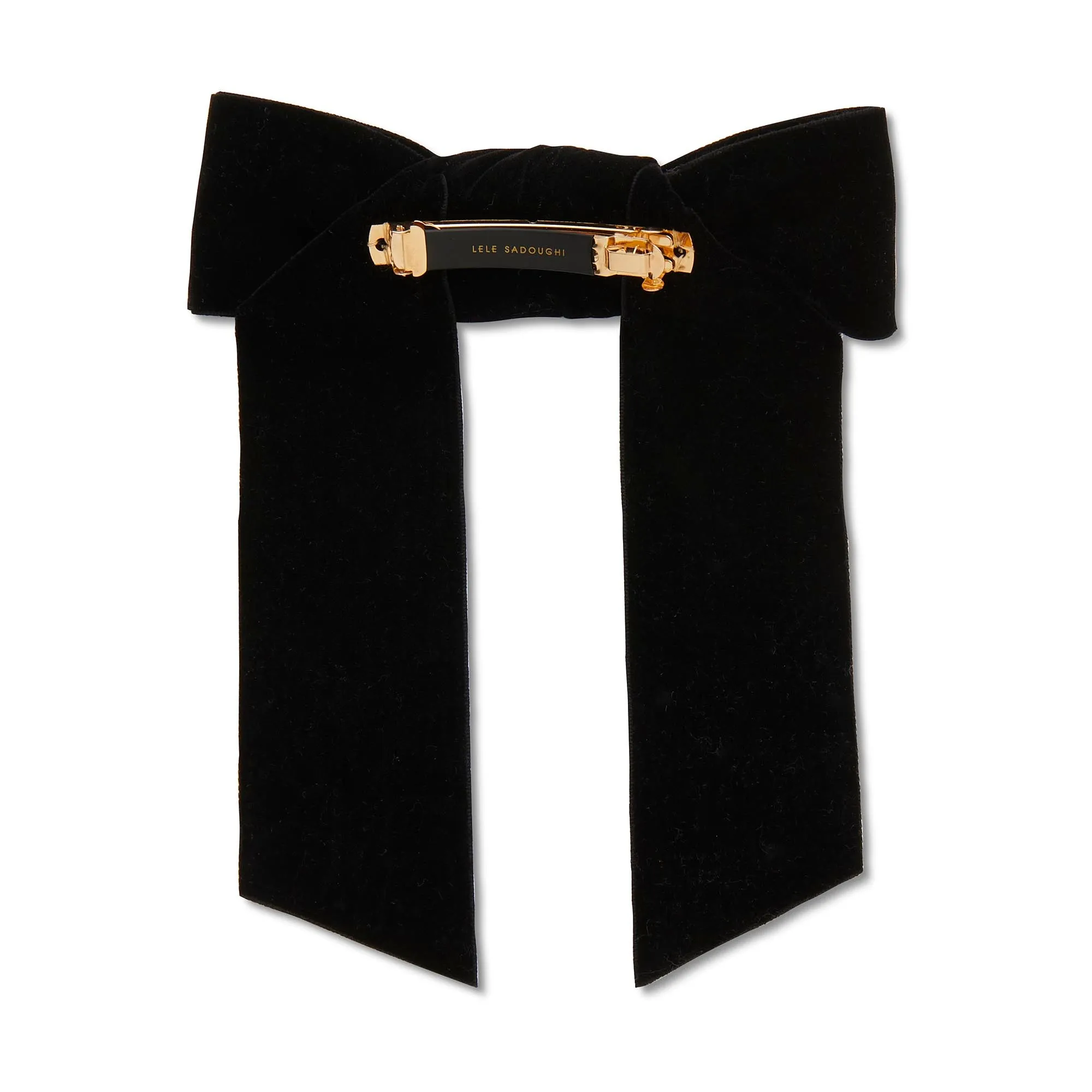 JET SHIRLEY CRYSTAL PEBBLE BOW sold by Lele Sadoughi product image thumbnail 3