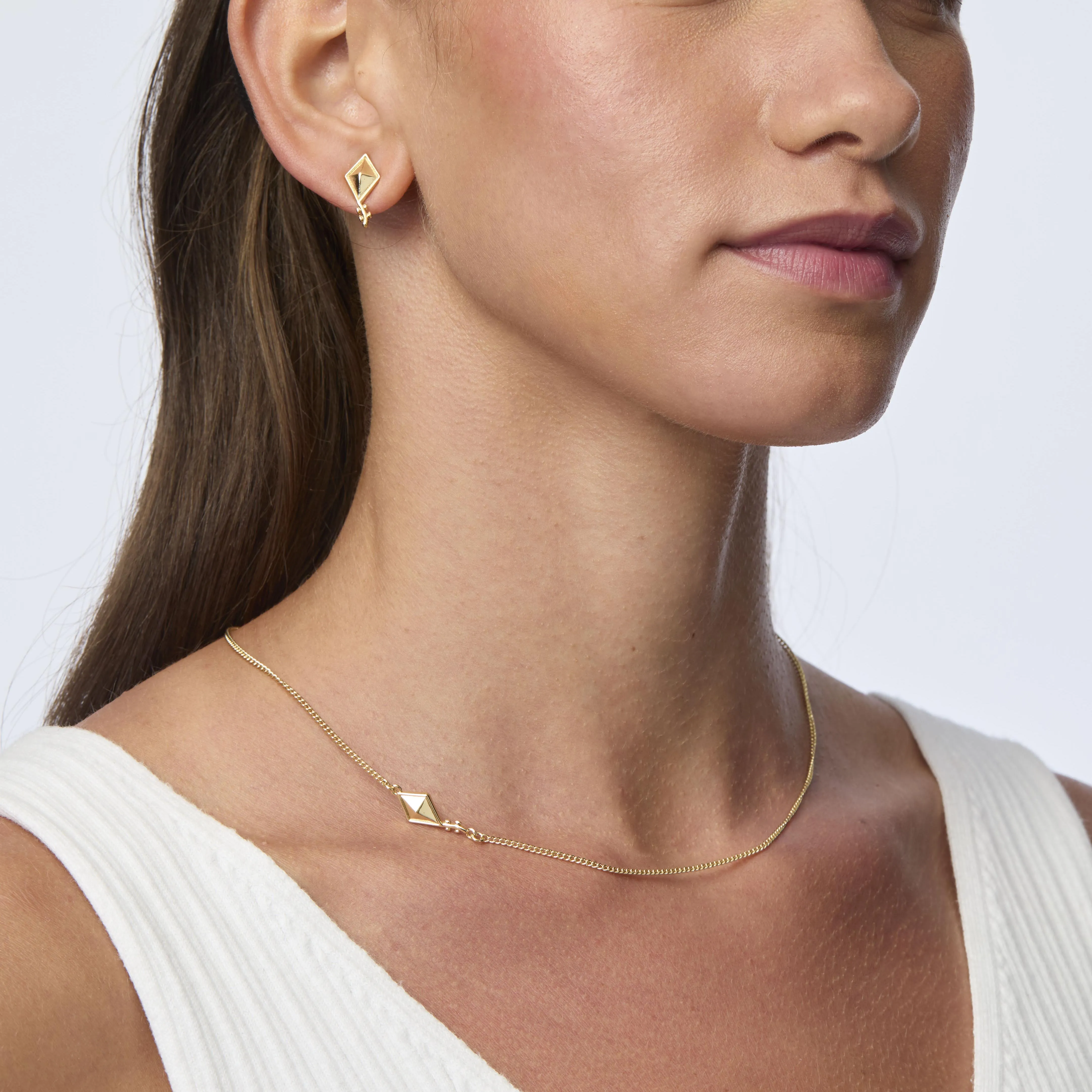 GOLD KAPPA ALPHA THETA CHARM NECKLACE sold by Lele Sadoughi product image thumbnail 2